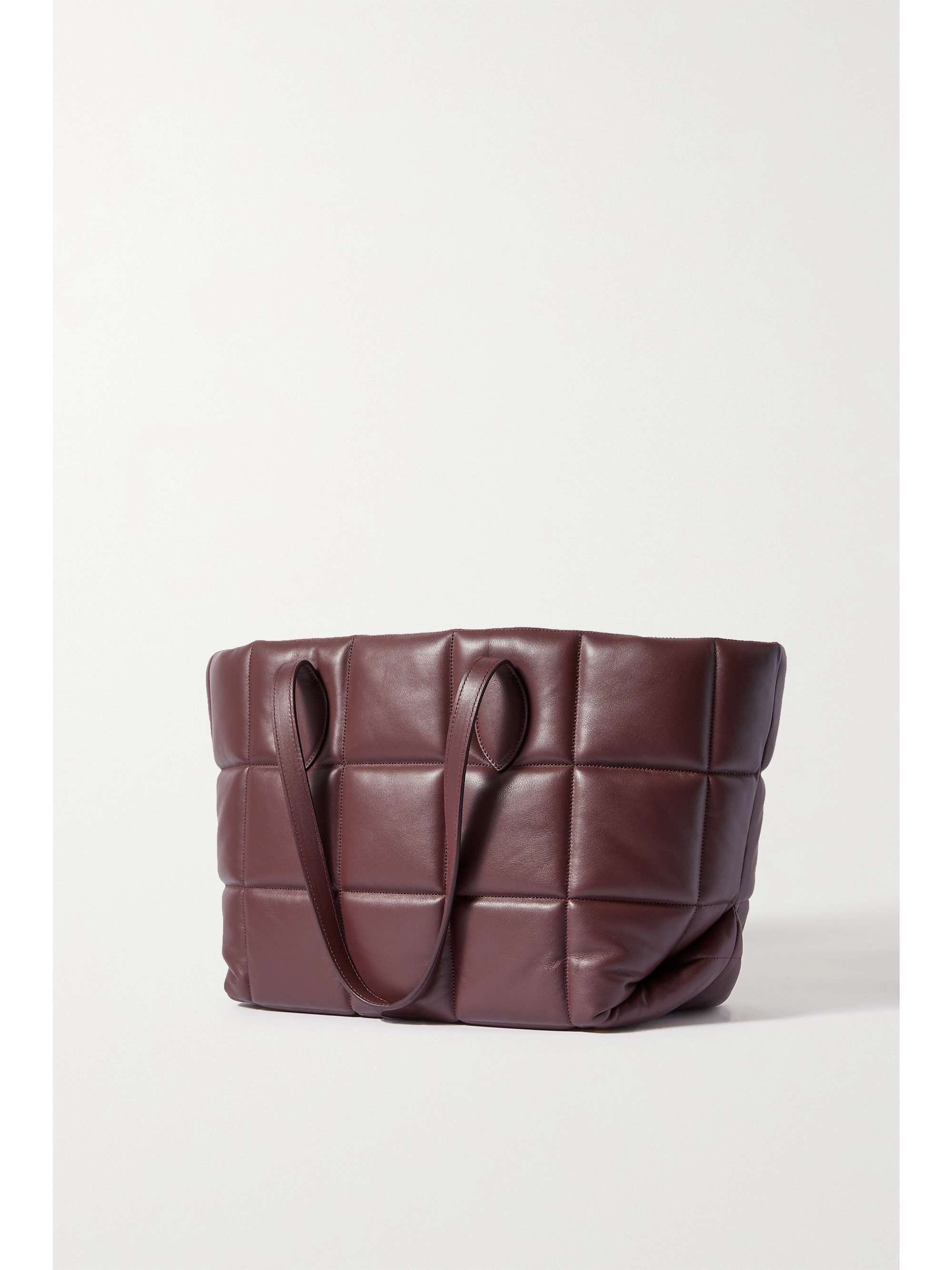 quilted leather tote