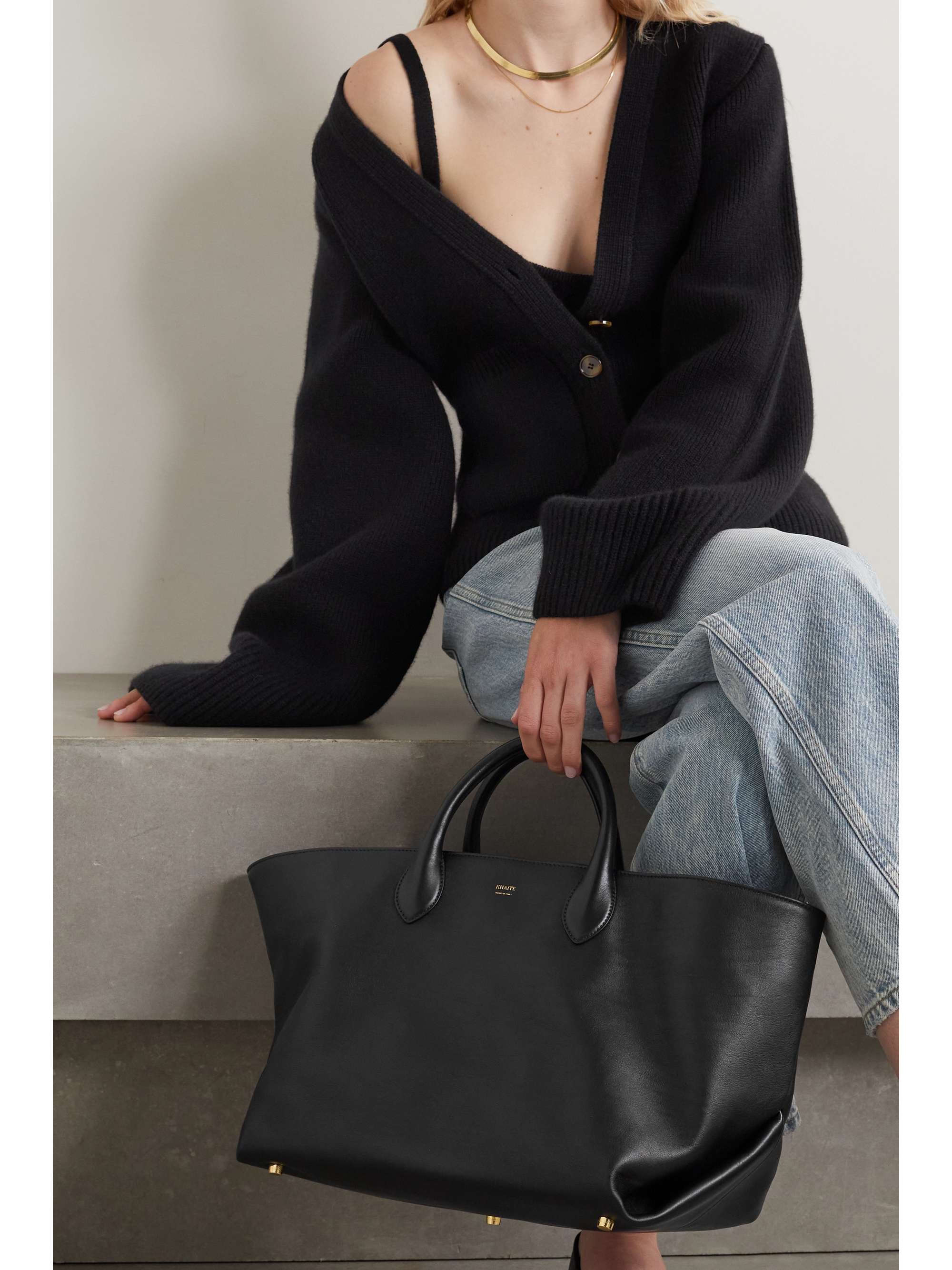 KHAITE Amelia medium textured-leather tote