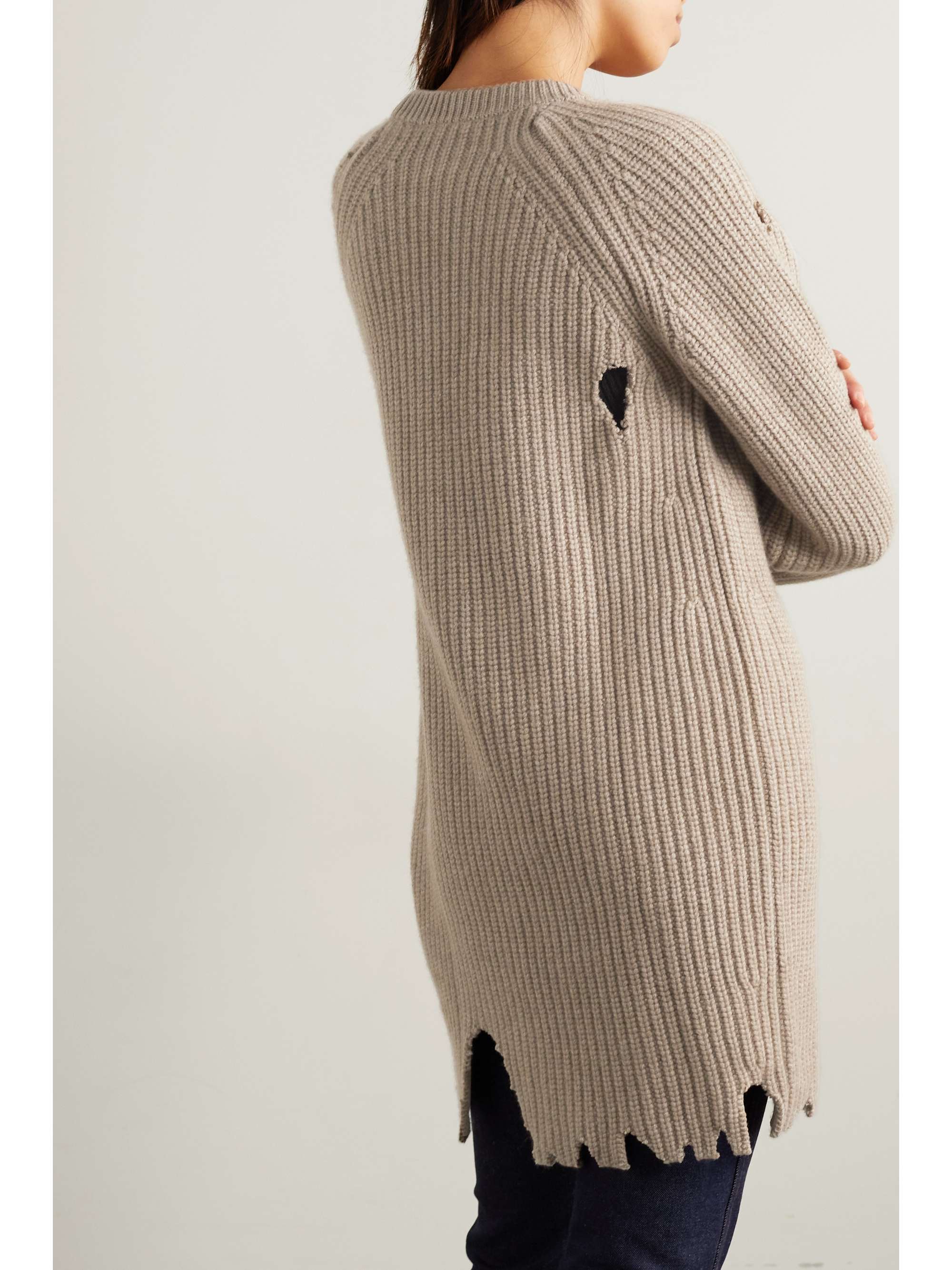 KHAITE Rory distressed cashmere cardigan
