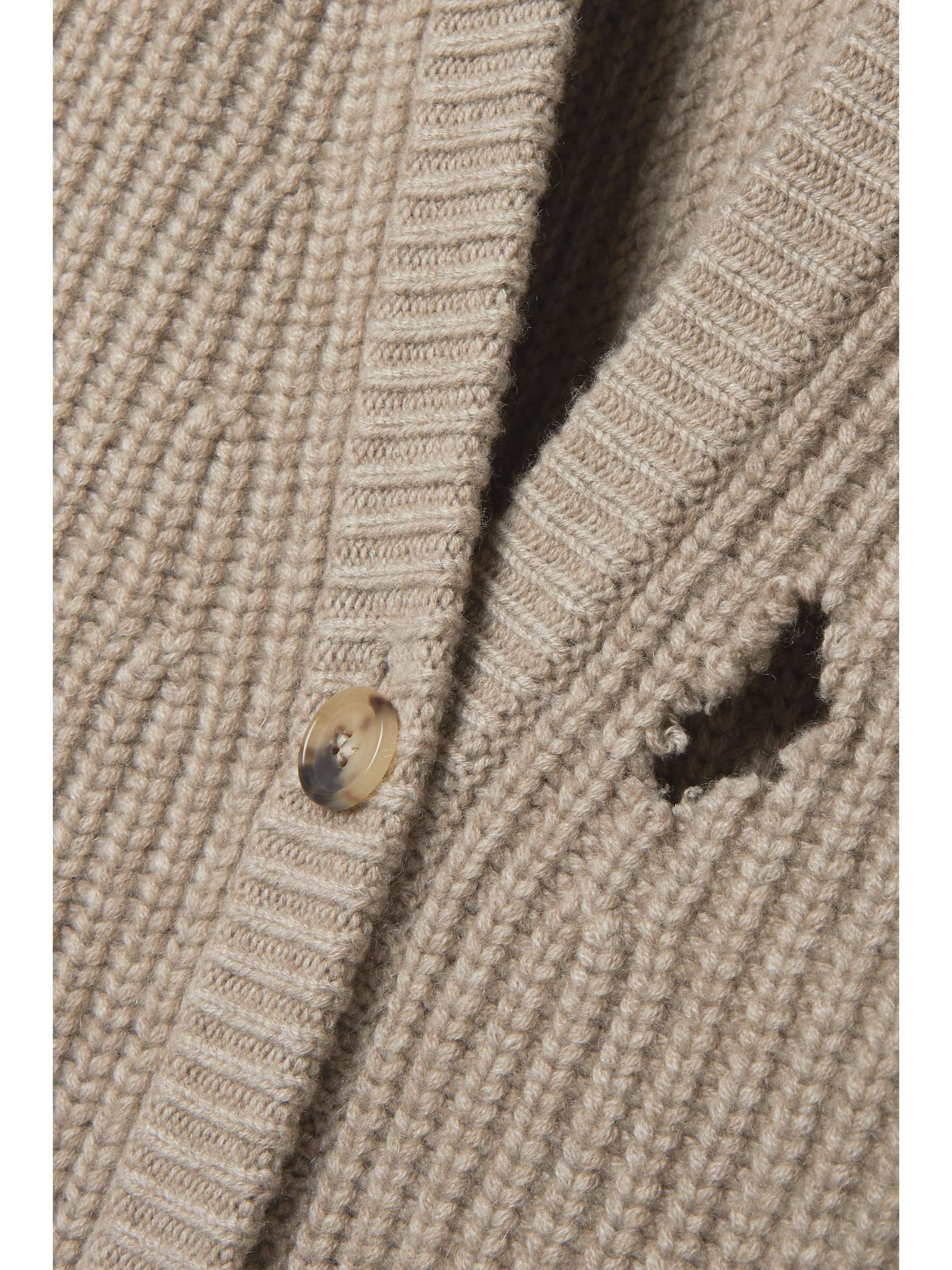 KHAITE Rory distressed cashmere cardigan