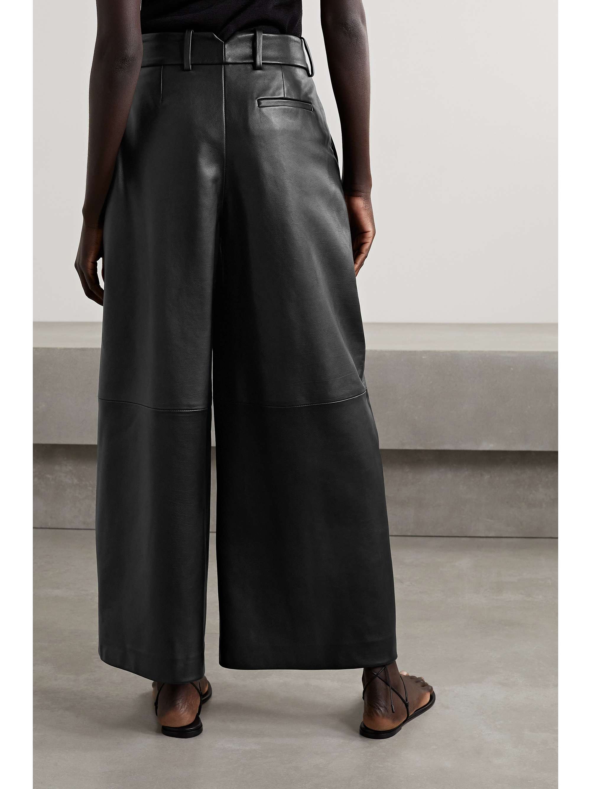 KHAITE Maarte leather wide-leg pants
