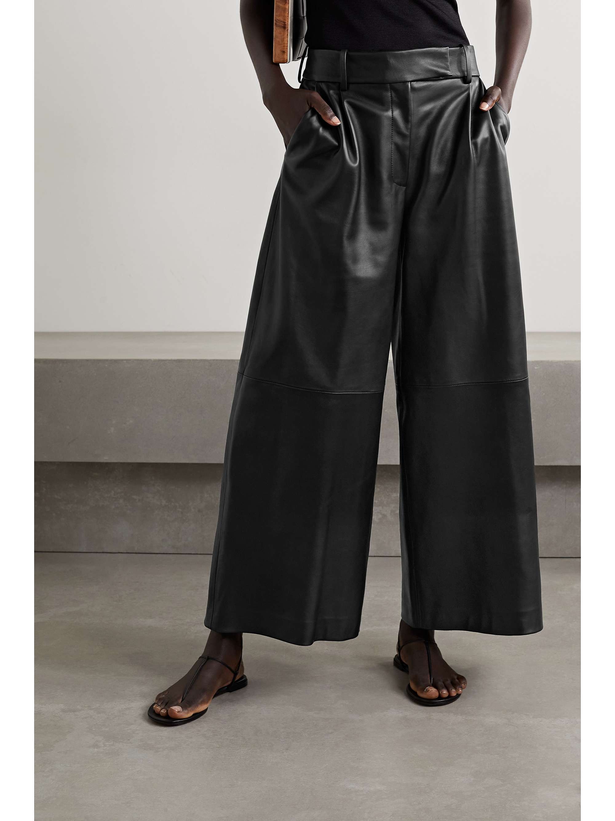 KHAITE Maarte leather wide-leg pants