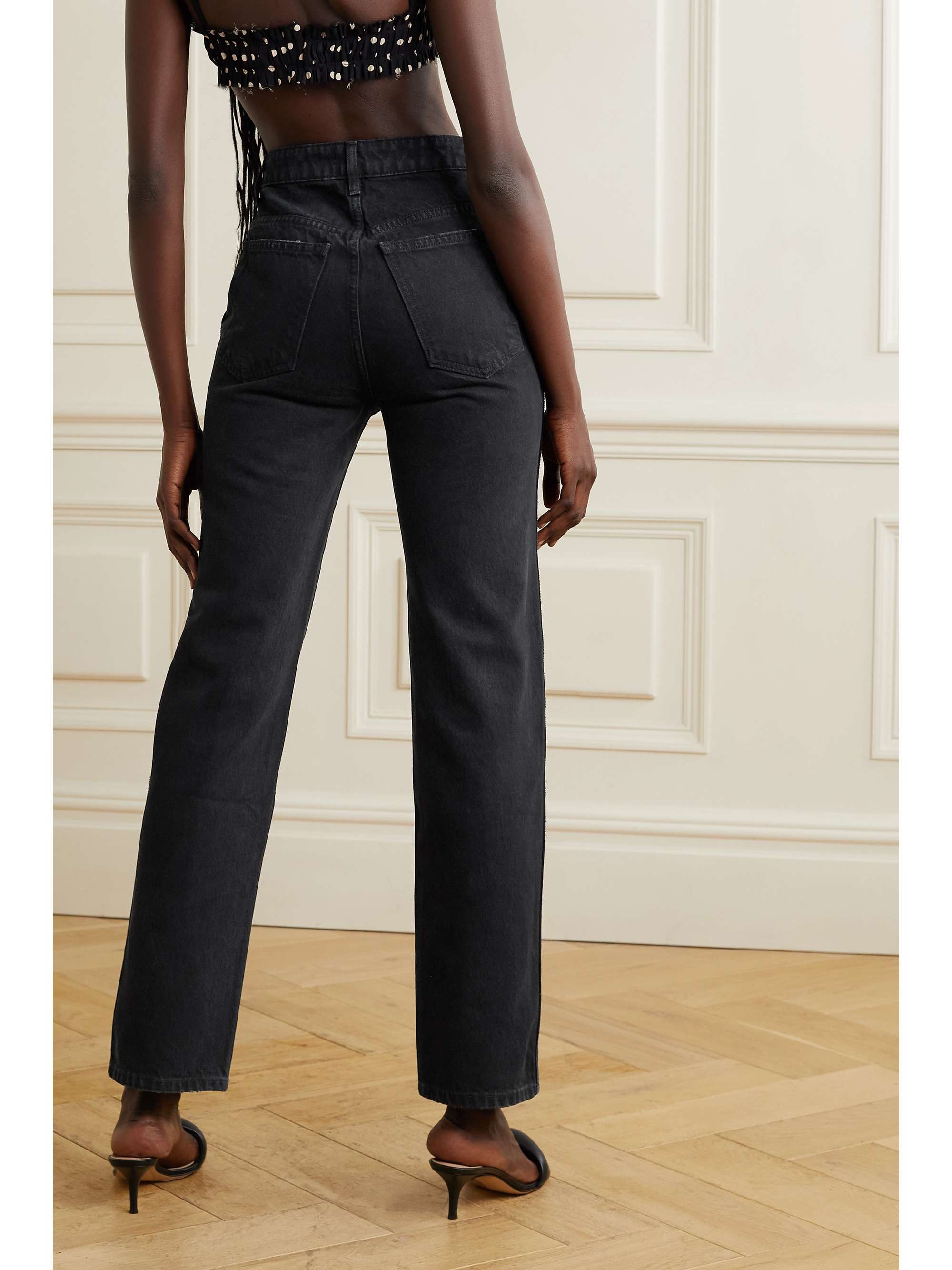 Black Abigail high-rise straight-leg 