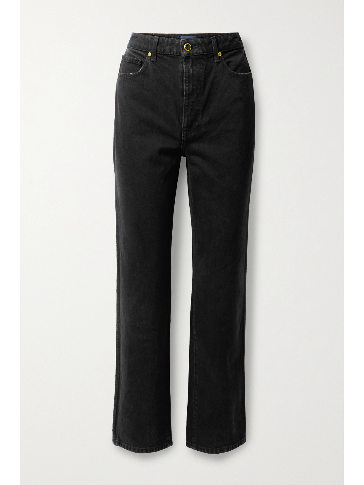 Khaite Abigail Cropped High-rise Straight-leg Jeans In Black