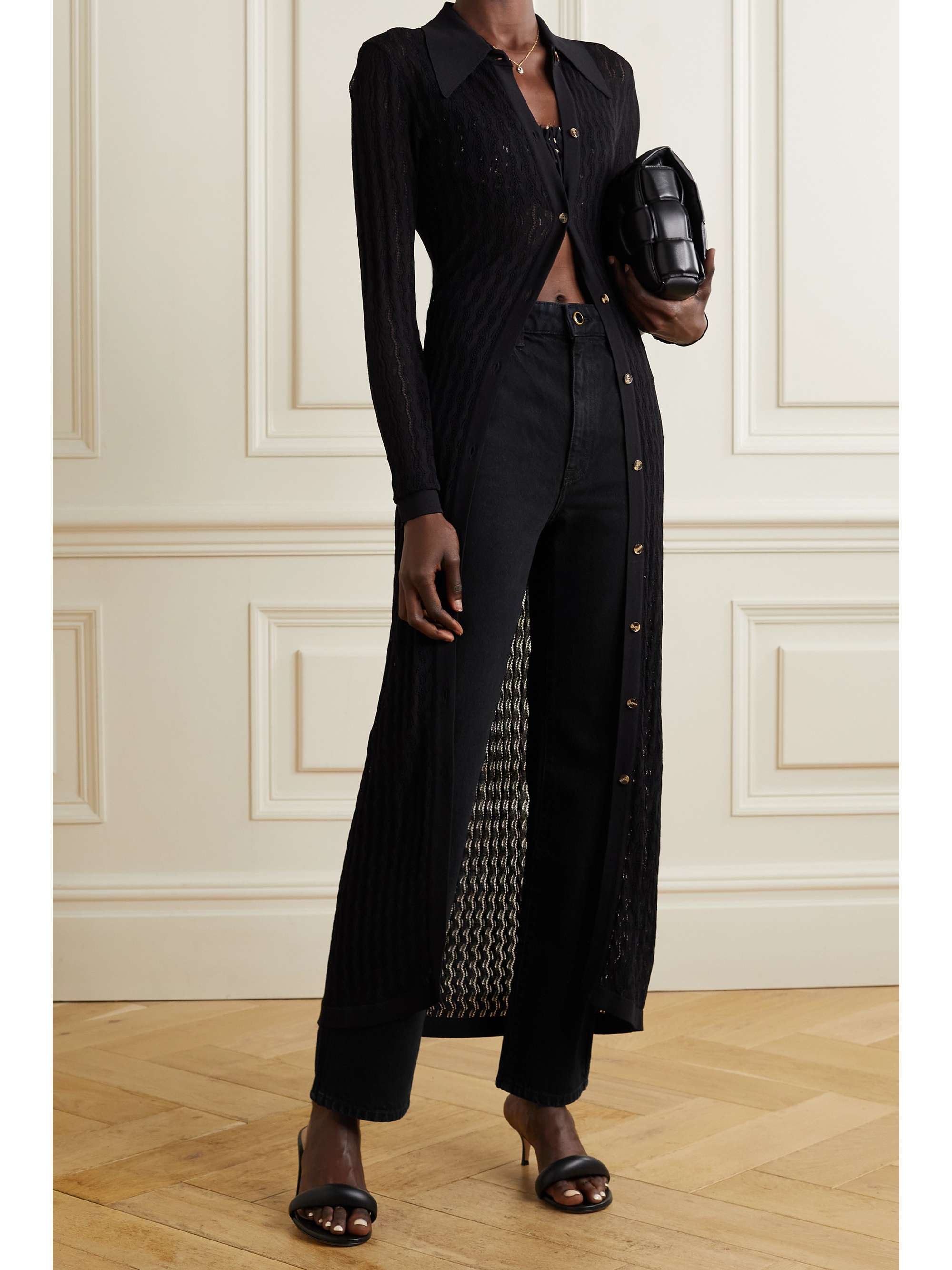 Black Abigail high-rise straight-leg 
