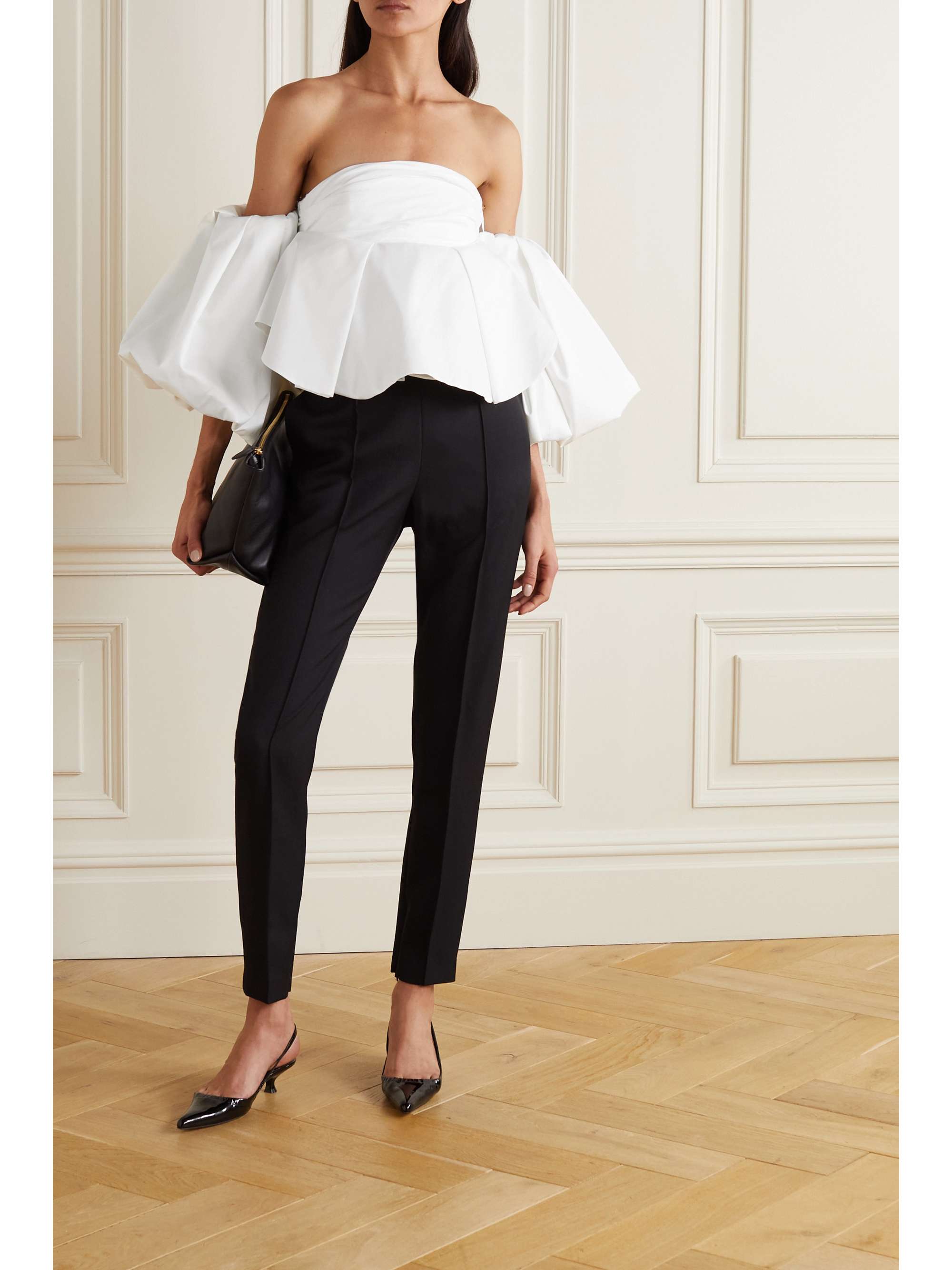 off shoulder poplin top