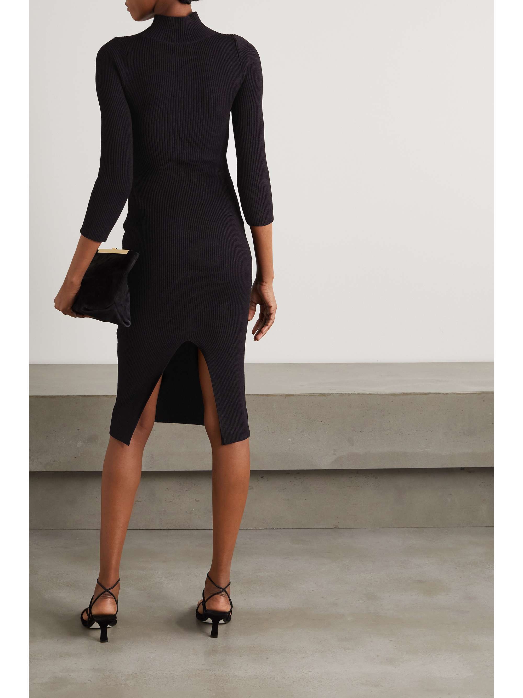 KHAITE Mischa cutout ribbedknit midi dress NETAPORTER