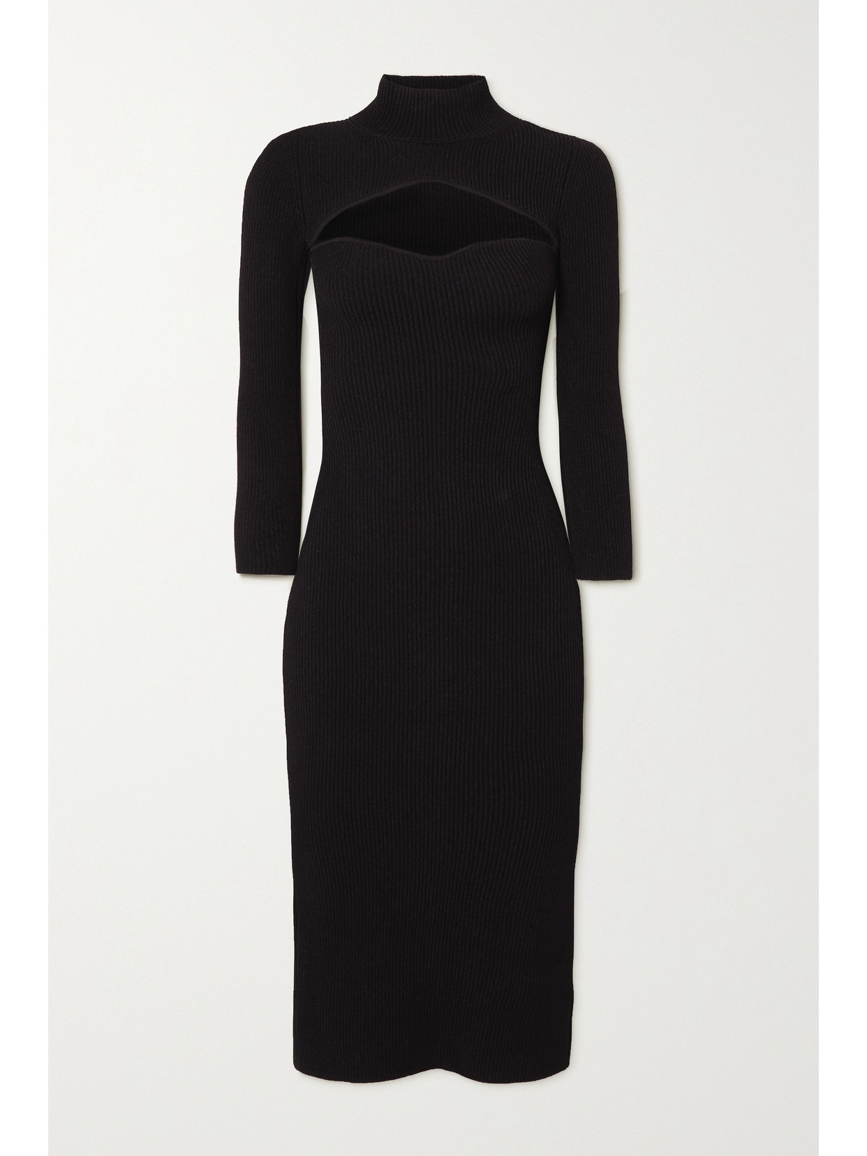 Khaite Black Viscose And Polyester Mischa Dress In Black