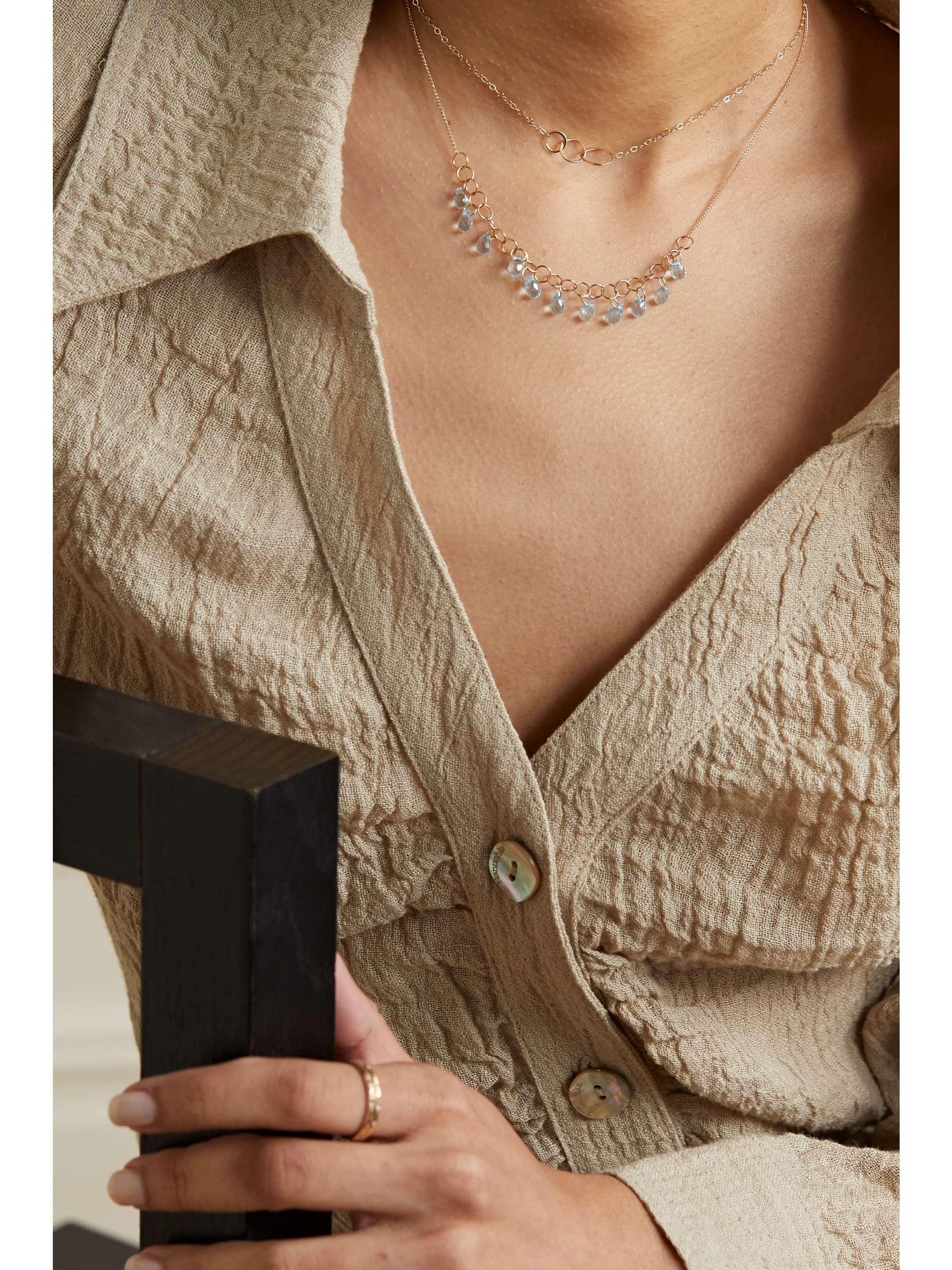 MELISSA JOY MANNING 14-karat recycled gold topaz necklace