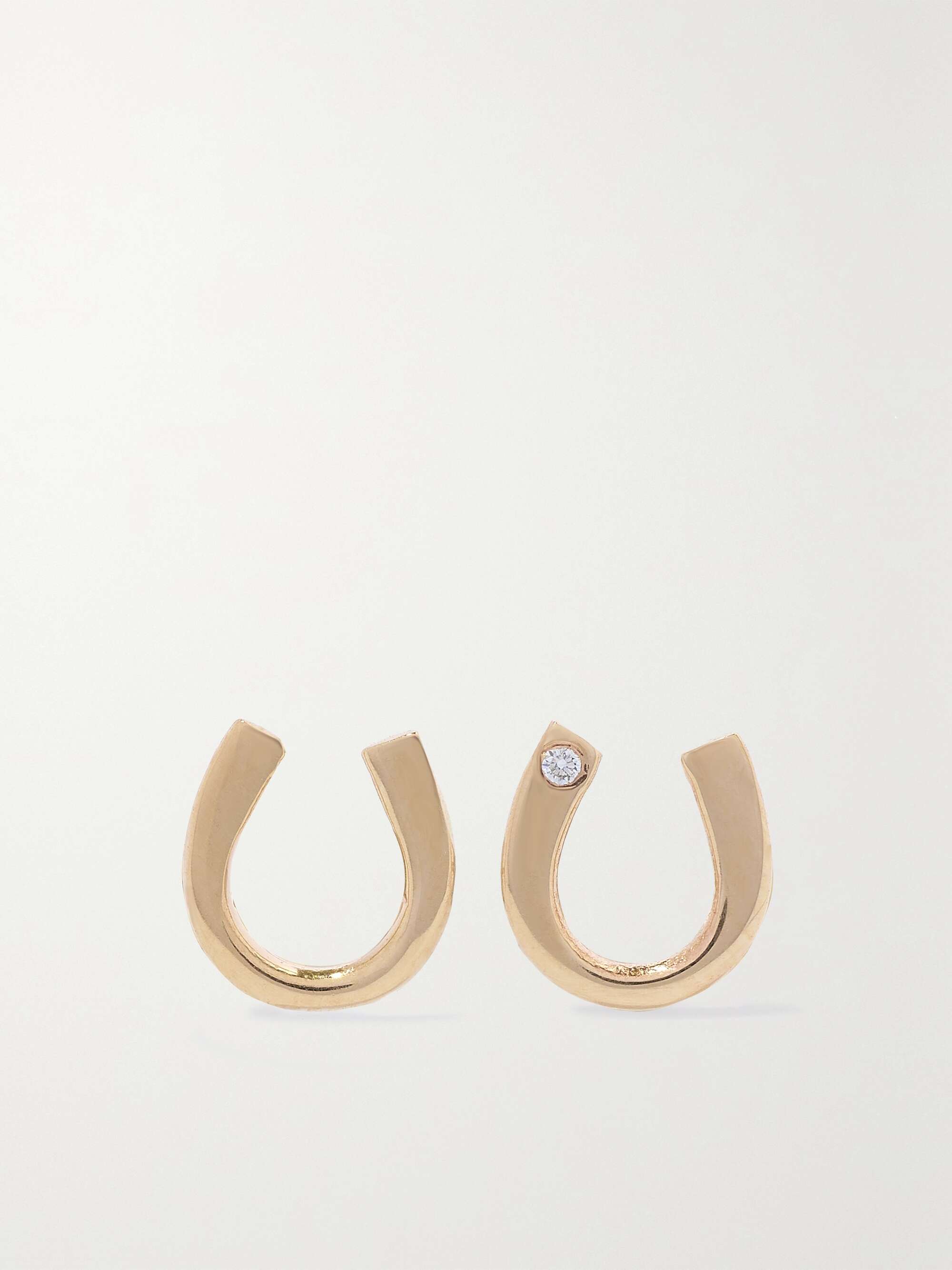 Gold horseshoe earrings sale