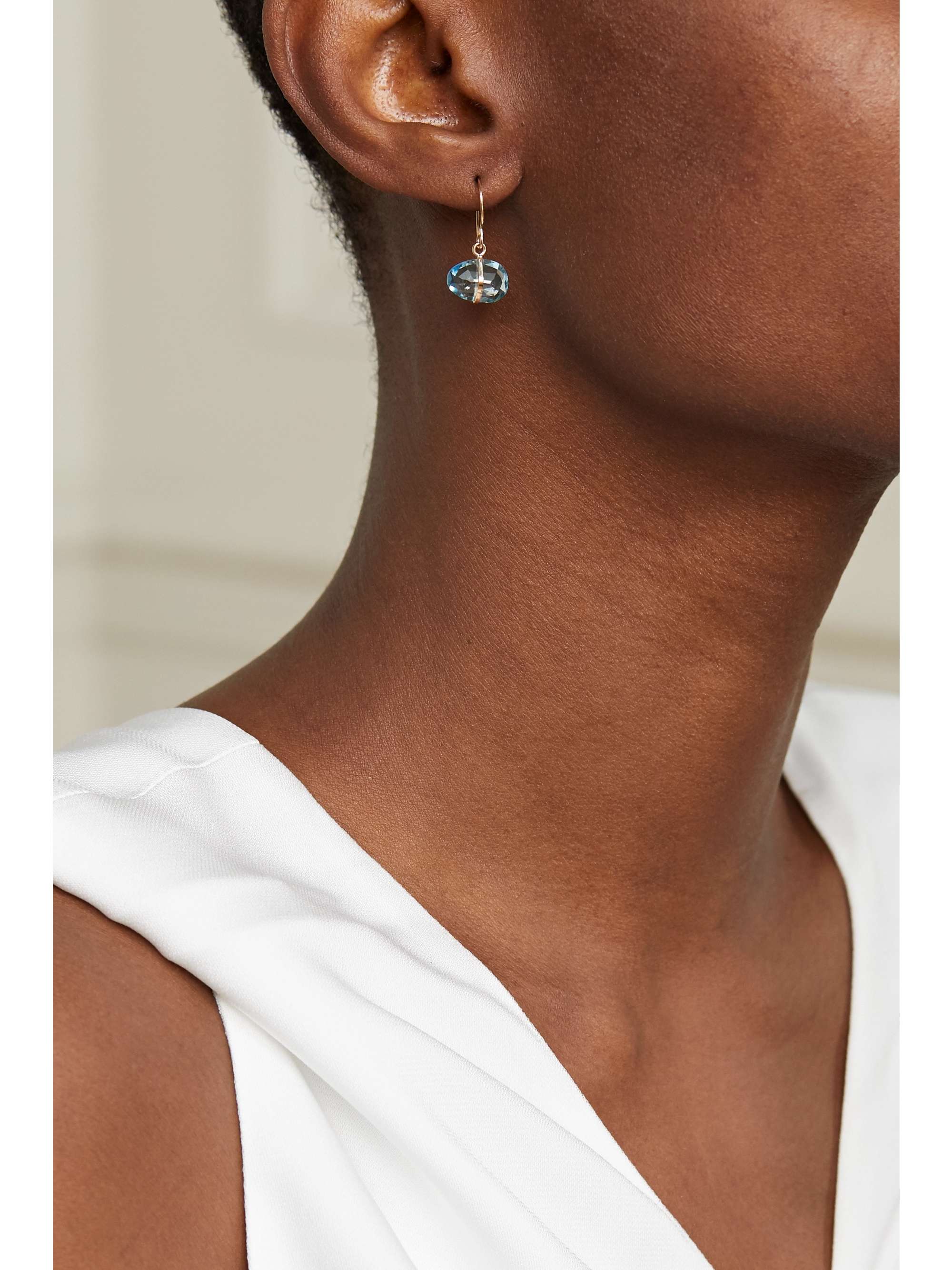 MELISSA JOY MANNING 14-karat recycled gold sapphire earrings