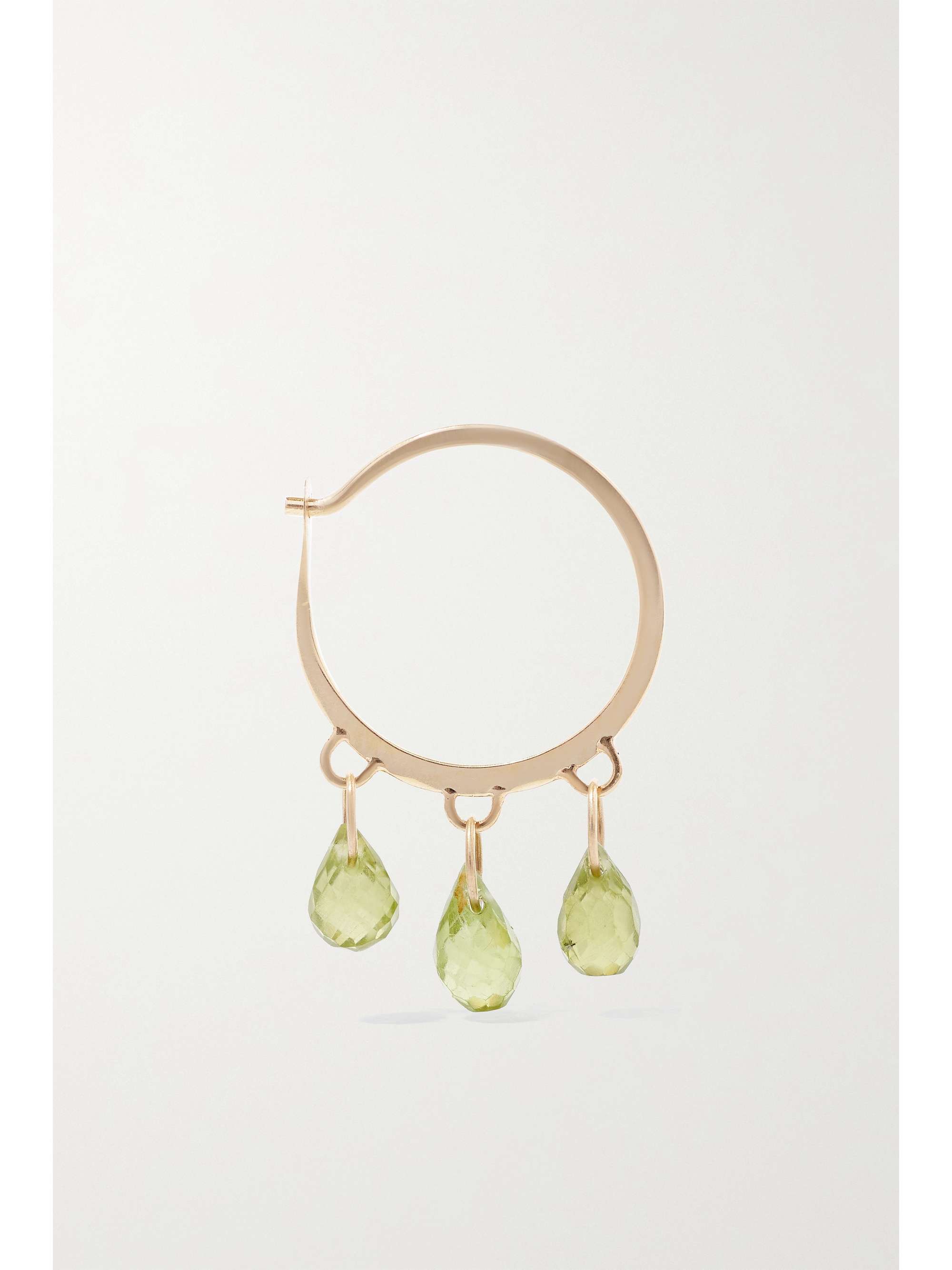 MELISSA JOY MANNING Creolen aus recyceltem 14 Karat Gold mit Peridoten