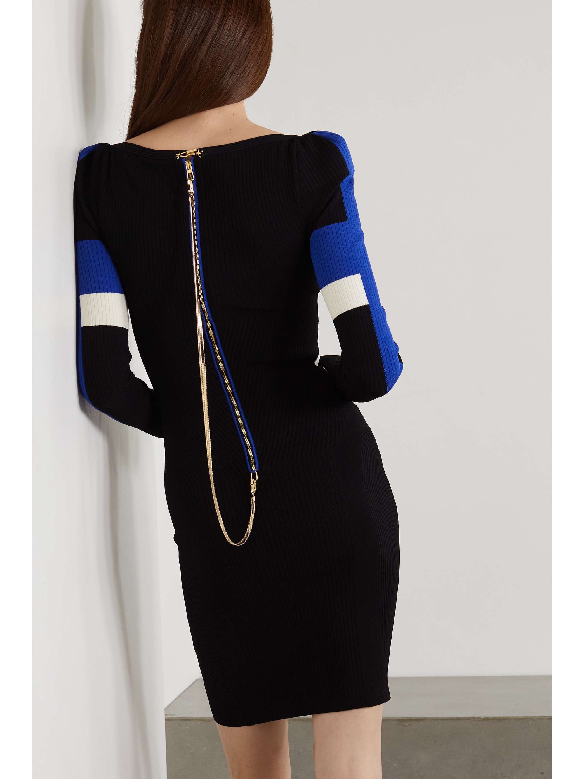 AZ FACTORY Your Body color-block ribbed stretch-knit mini dress