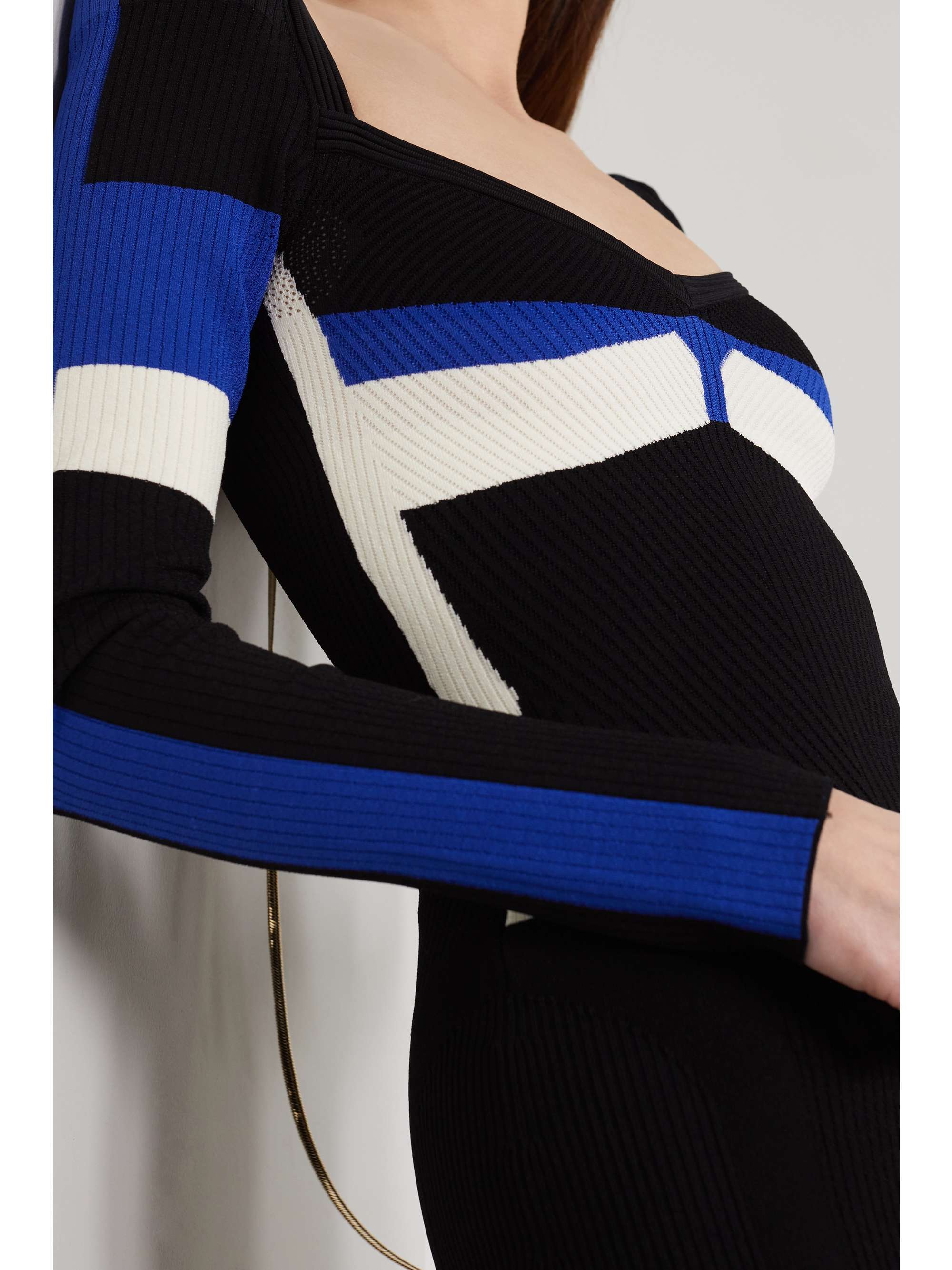 AZ FACTORY Your Body color-block ribbed stretch-knit mini dress