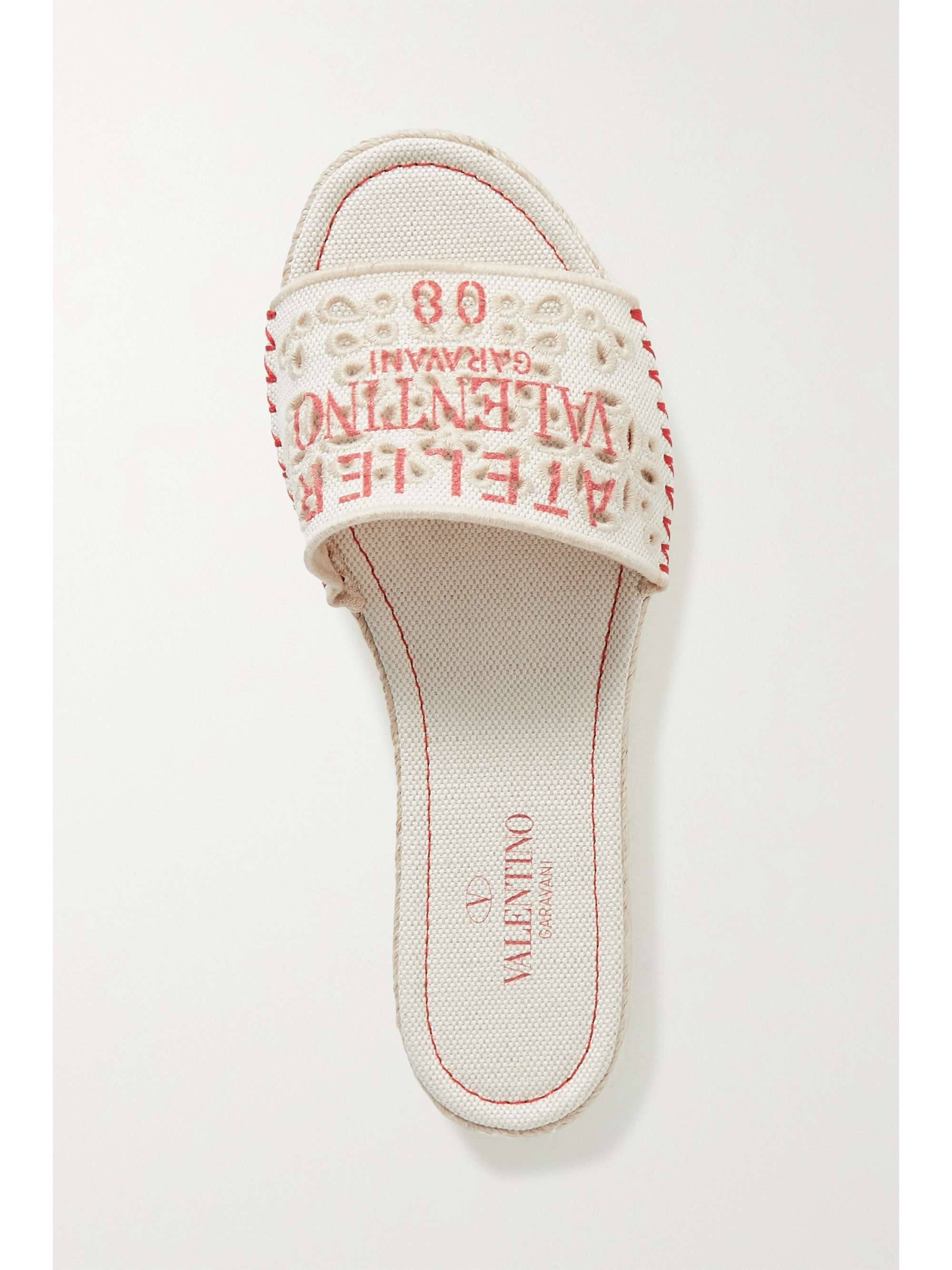 VALENTINO GARAVANI Valentino Garavani Atelier printed broderie anglaise canvas slides