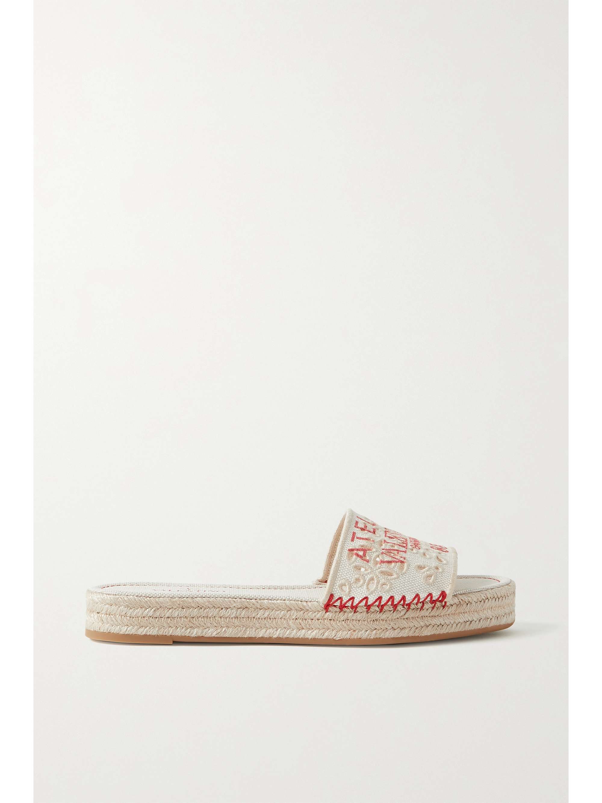 VALENTINO GARAVANI Valentino Garavani Atelier printed broderie anglaise canvas slides