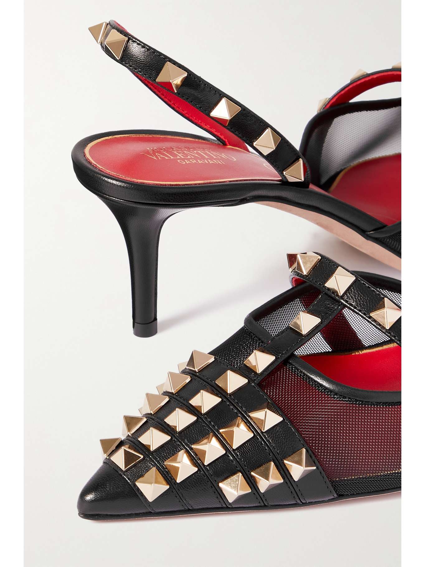 VALENTINO GARAVANI Valentino Garavani Alcove studded leather and mesh