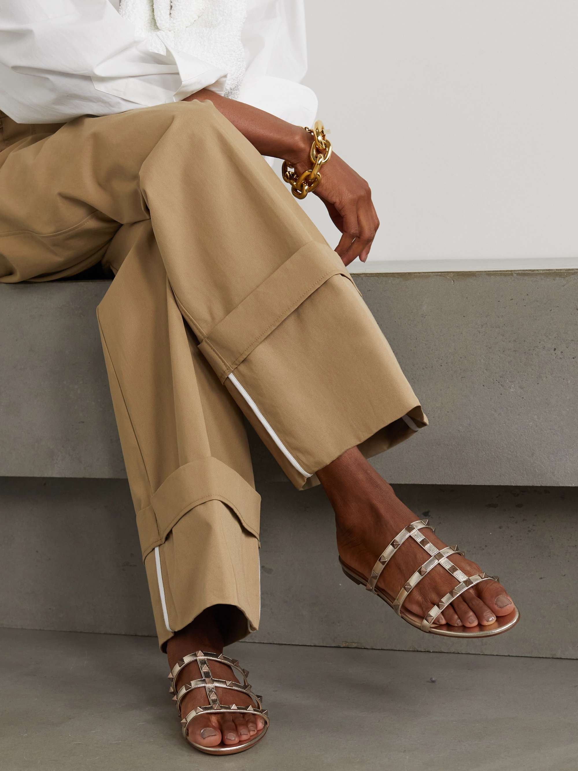 VALENTINO GARAVANI metallic sandals | NET-A-PORTER