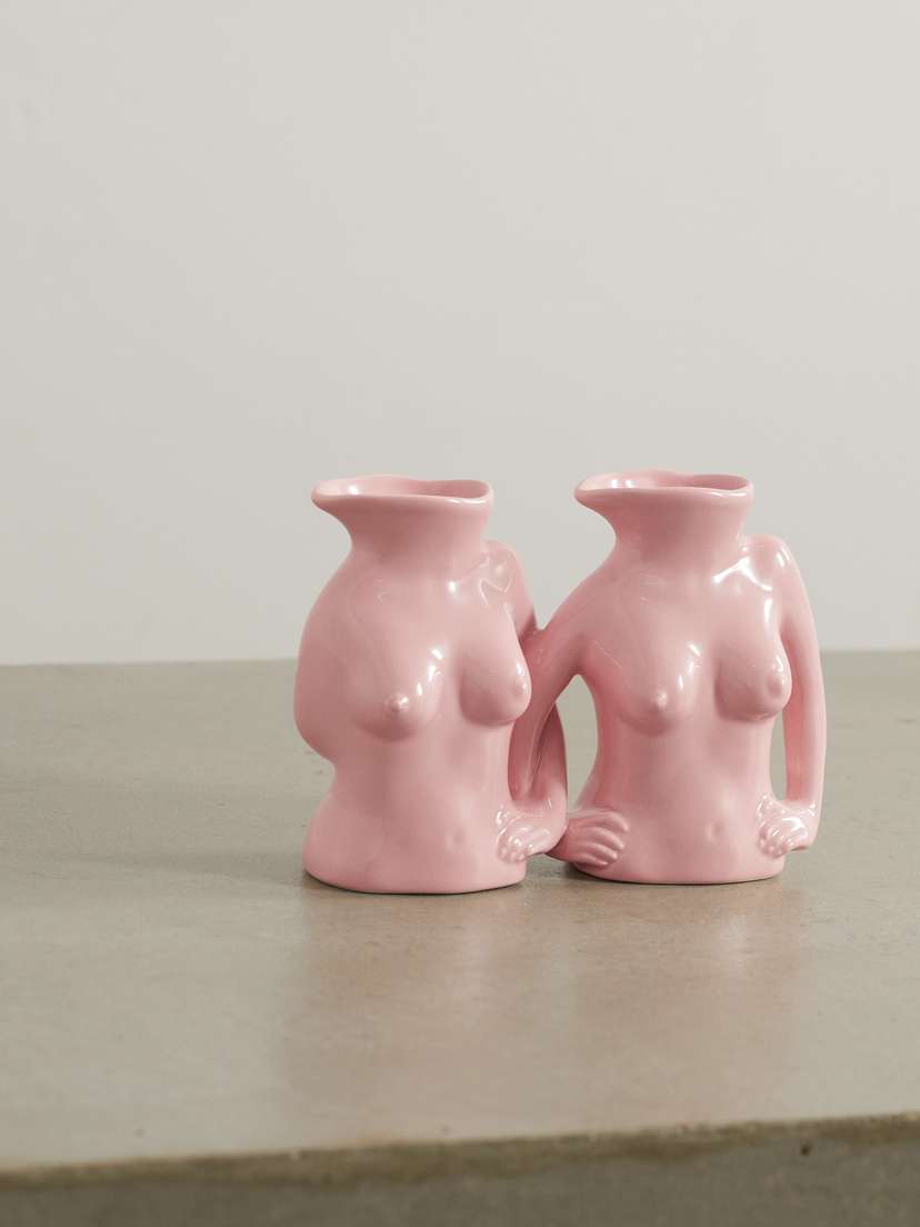 Anissa Kermiche Titty Committee Set Of Two Mini Earthenware Jugs