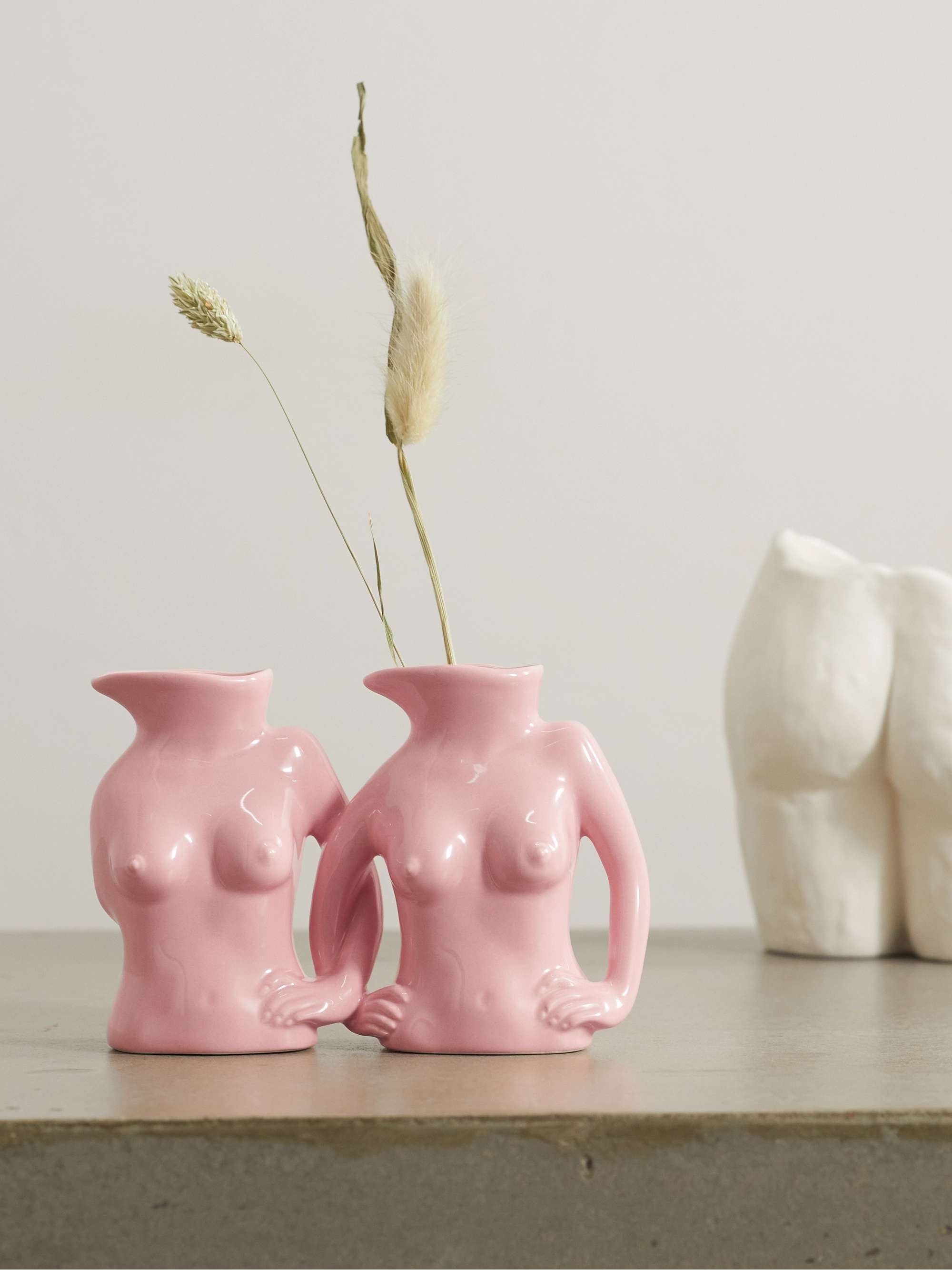 ANISSA KERMICHE Titty Committee set of two mini earthenware jugs