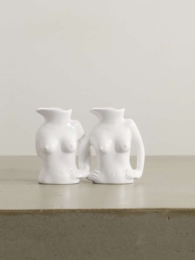 Anissa Kermiche Titty Committee Set Of Two Mini Earthenware Jugs