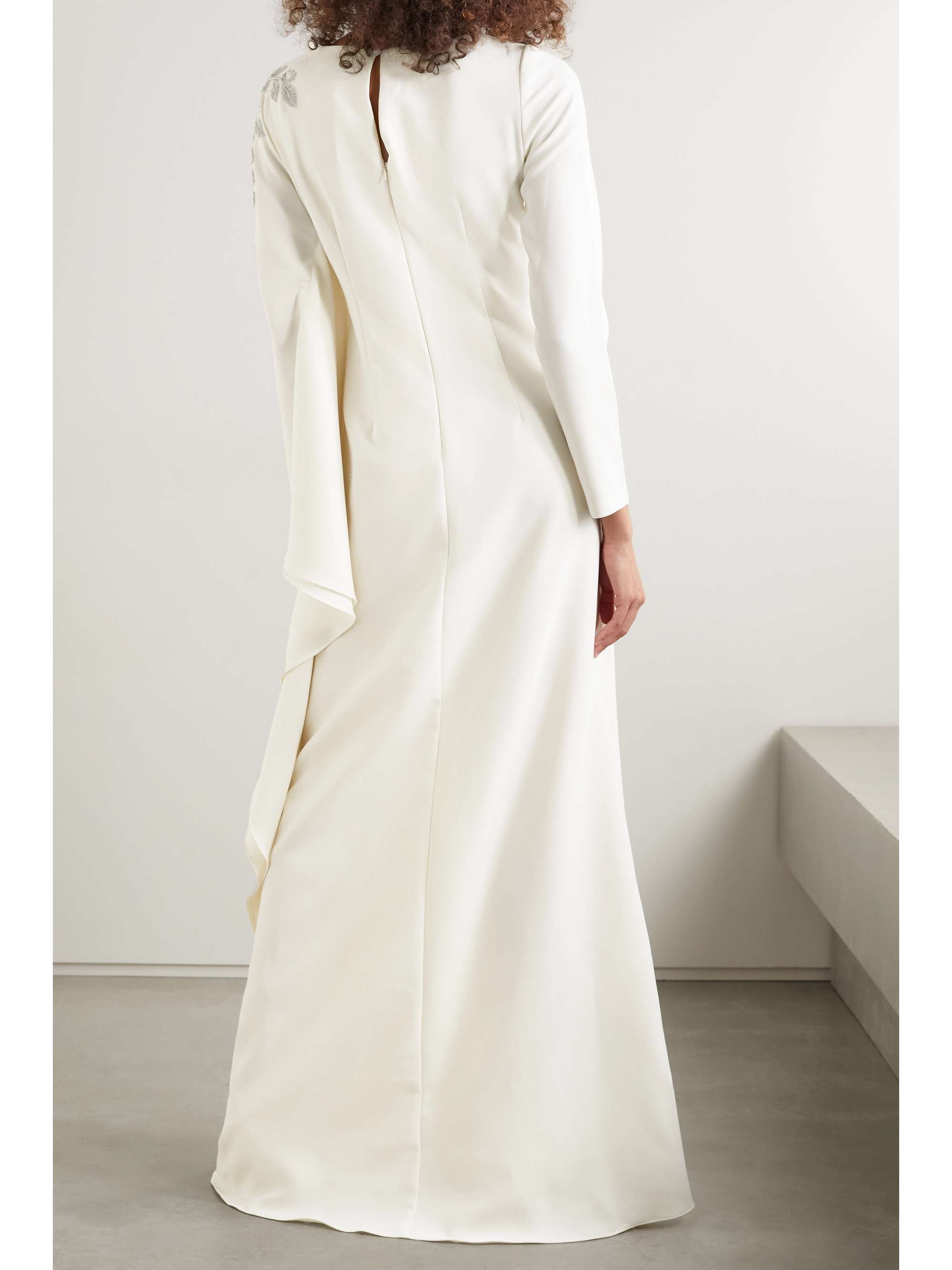 MARCHESA NOTTE Embellished crepe gown