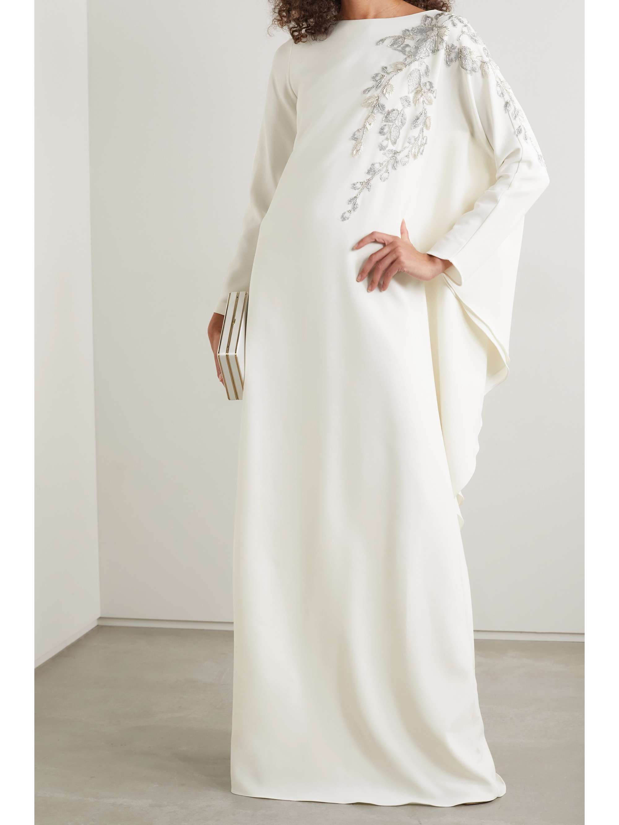 MARCHESA NOTTE Embellished crepe gown
