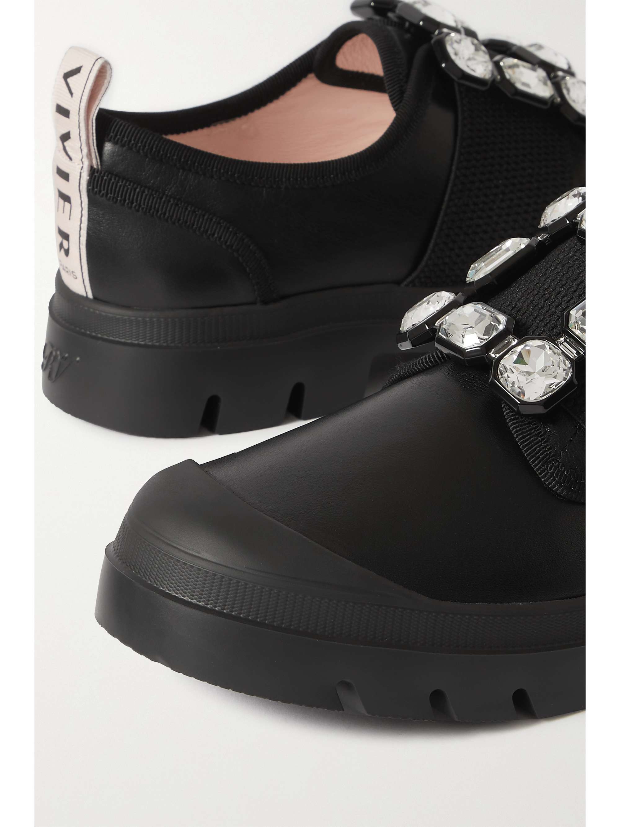 ROGER VIVIER Vivier Desert crystal-embellished leather brogues
