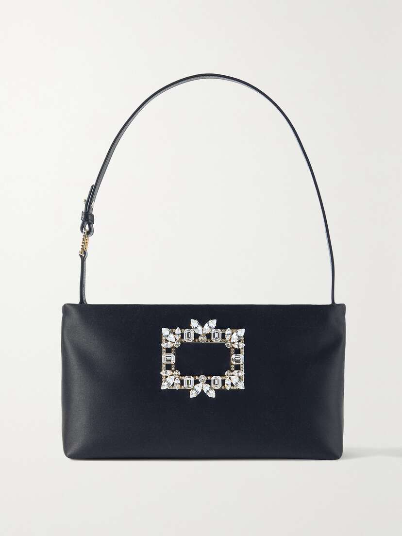 Roger Vivier Nightlily Embellished Satin Shoulder Bag