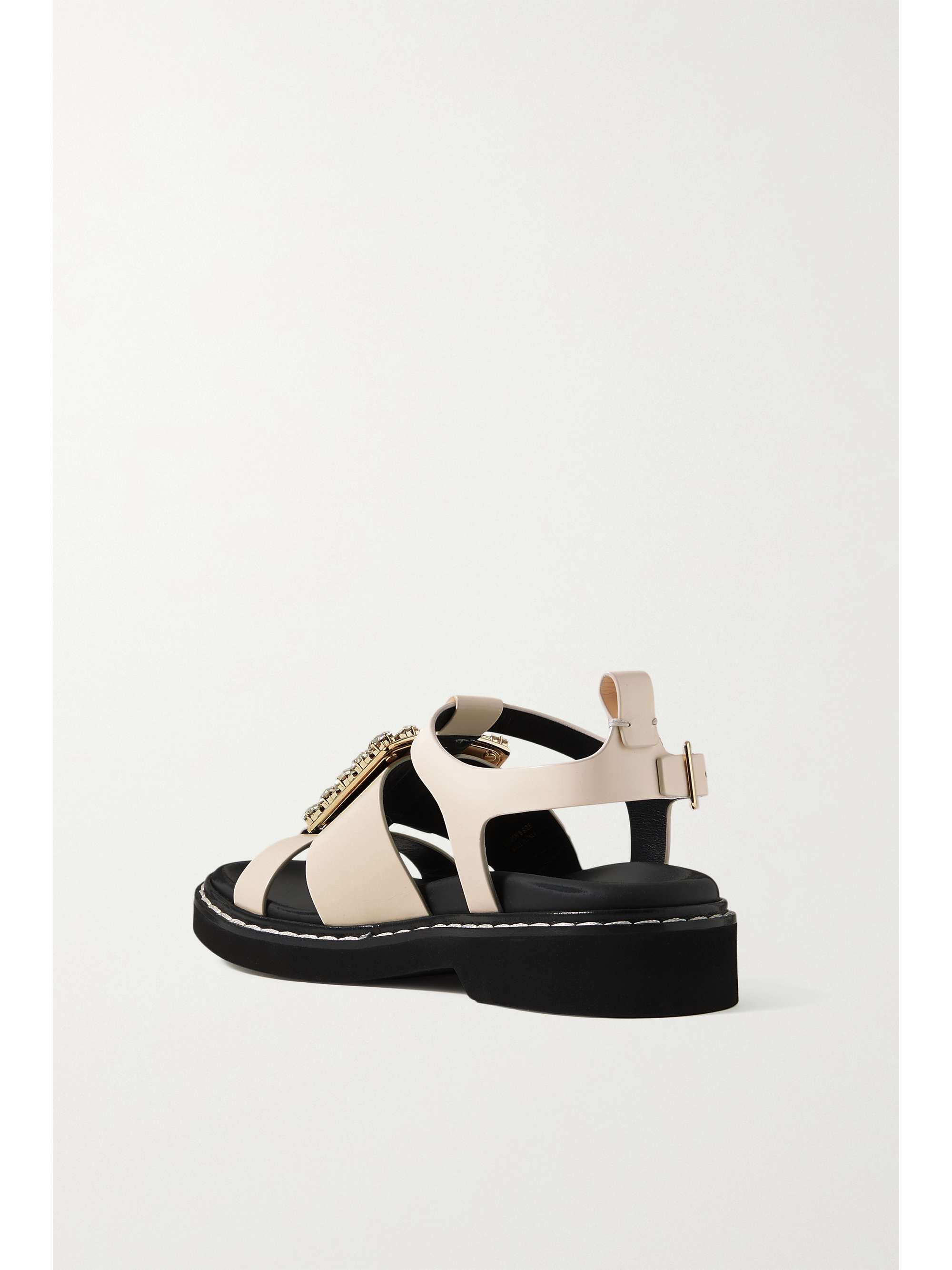 ROGER VIVIER Viv Rangers Sandalen aus Leder mit Kristallen
