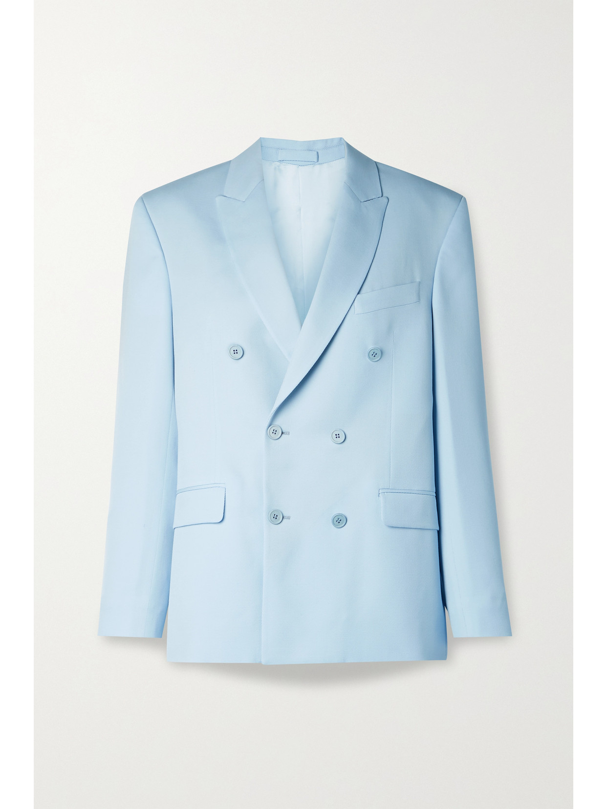 Wardrobe.nyc Wool Double Breasted Blazer With Peak Lapel In Blue