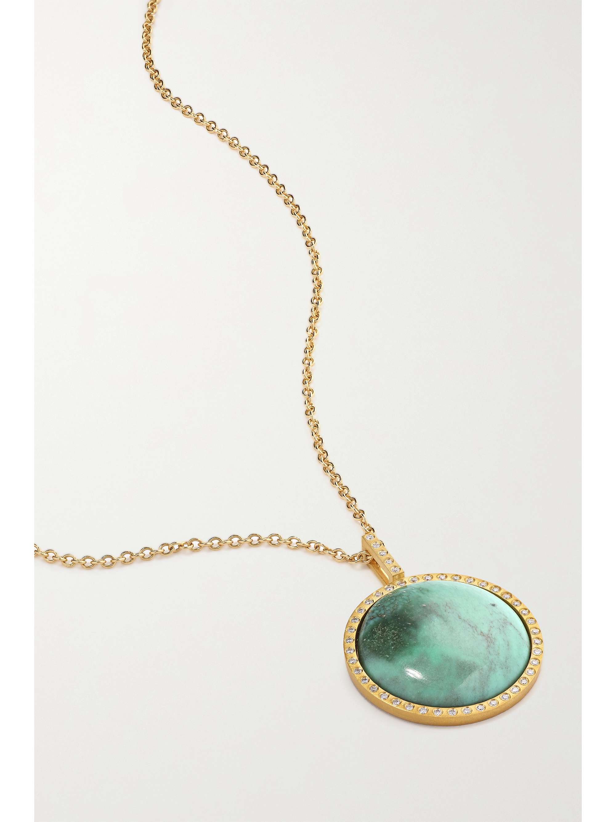 OCTAVIA ELIZABETH + NET SUSTAIN 18-karat recycled gold, variscite and diamond necklace