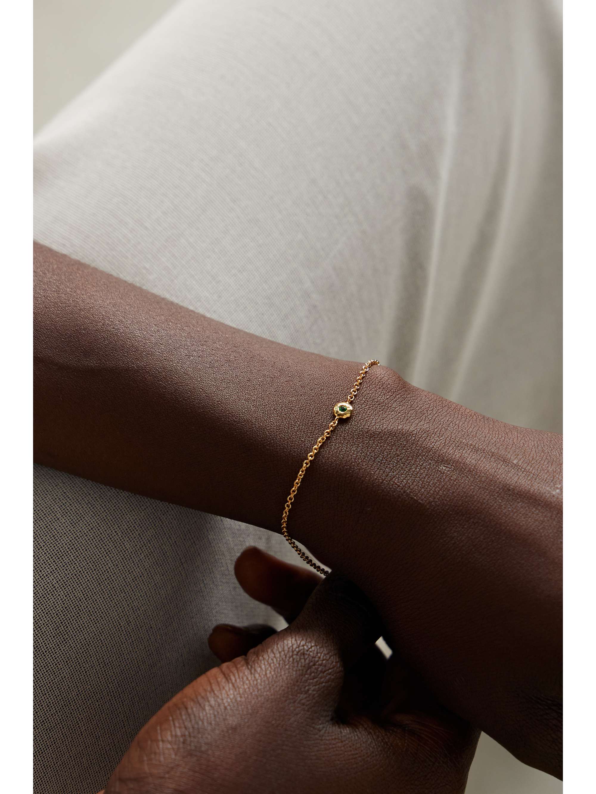 OCTAVIA ELIZABETH + NET SUSTAIN Nesting Gem recycled 18-karat gold emerald bracelet