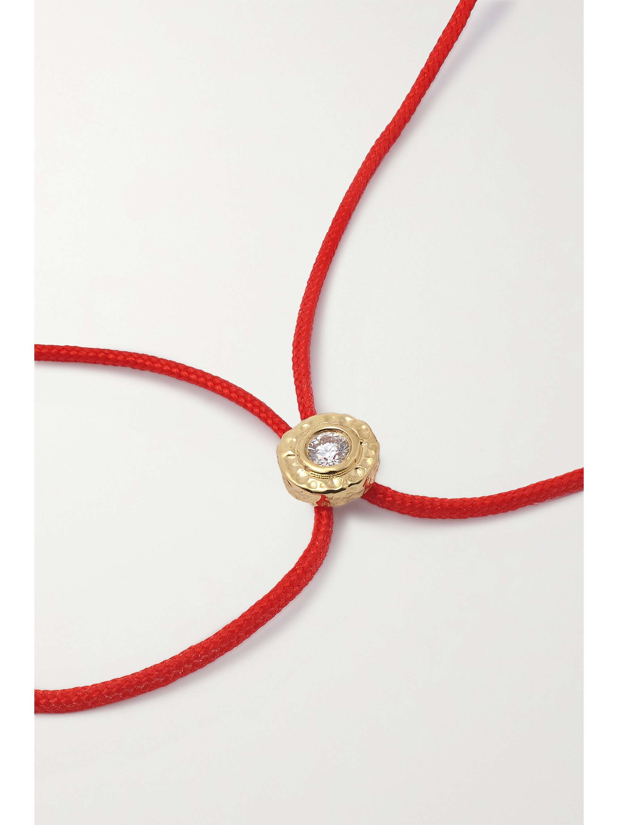 OCTAVIA ELIZABETH + NET SUSTAIN Parachute Nesting Gem 18-karat recycled gold, diamond and cord bracelet
