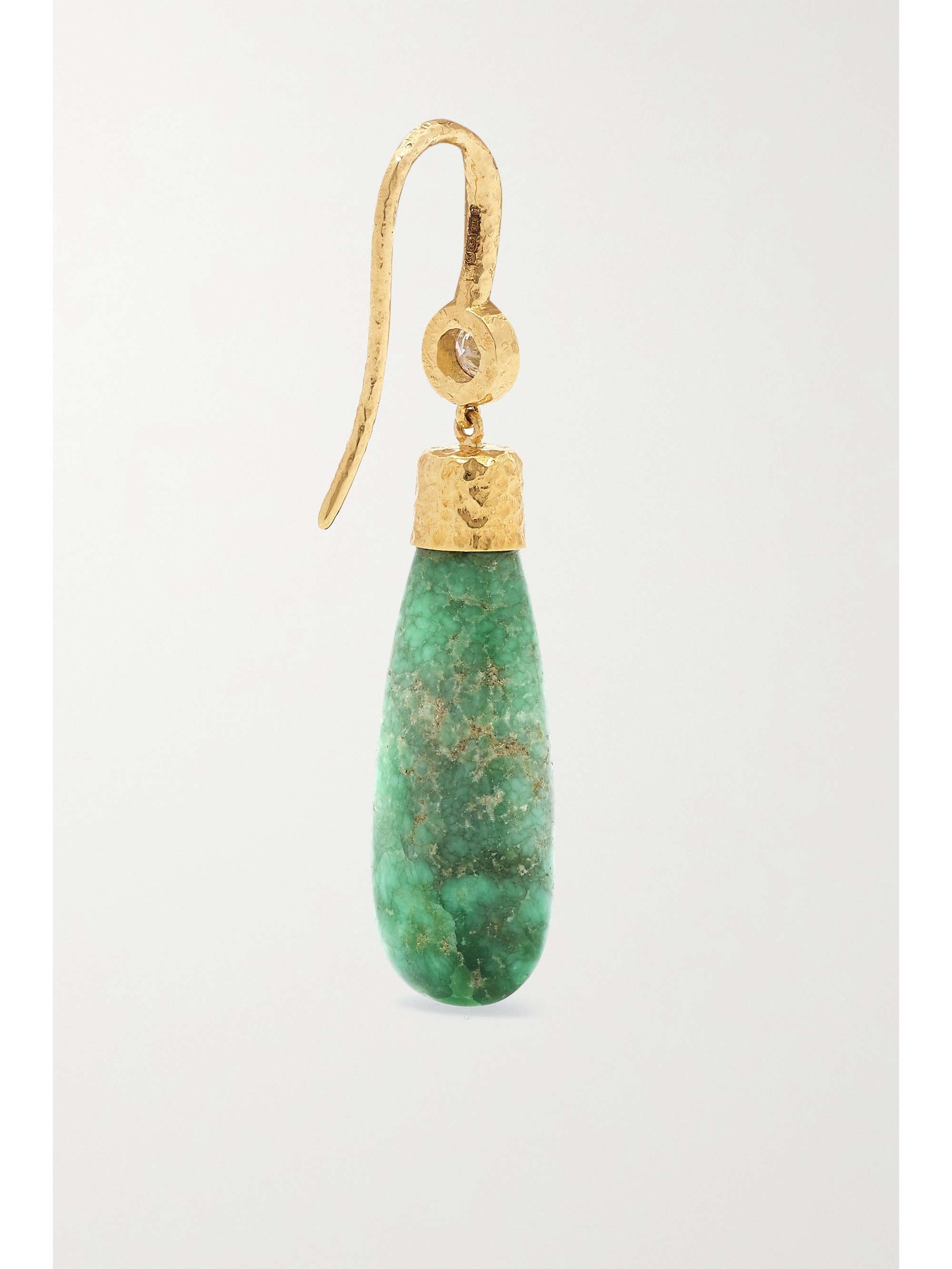 OCTAVIA ELIZABETH + NET SUSTAIN 18-karat recycled gold, variscite and diamond earrings
