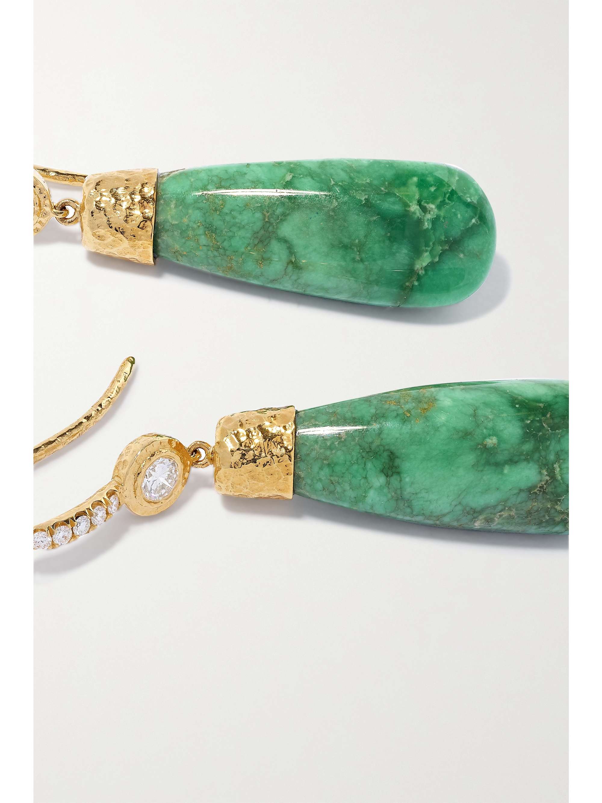 OCTAVIA ELIZABETH + NET SUSTAIN 18-karat recycled gold, variscite and diamond earrings