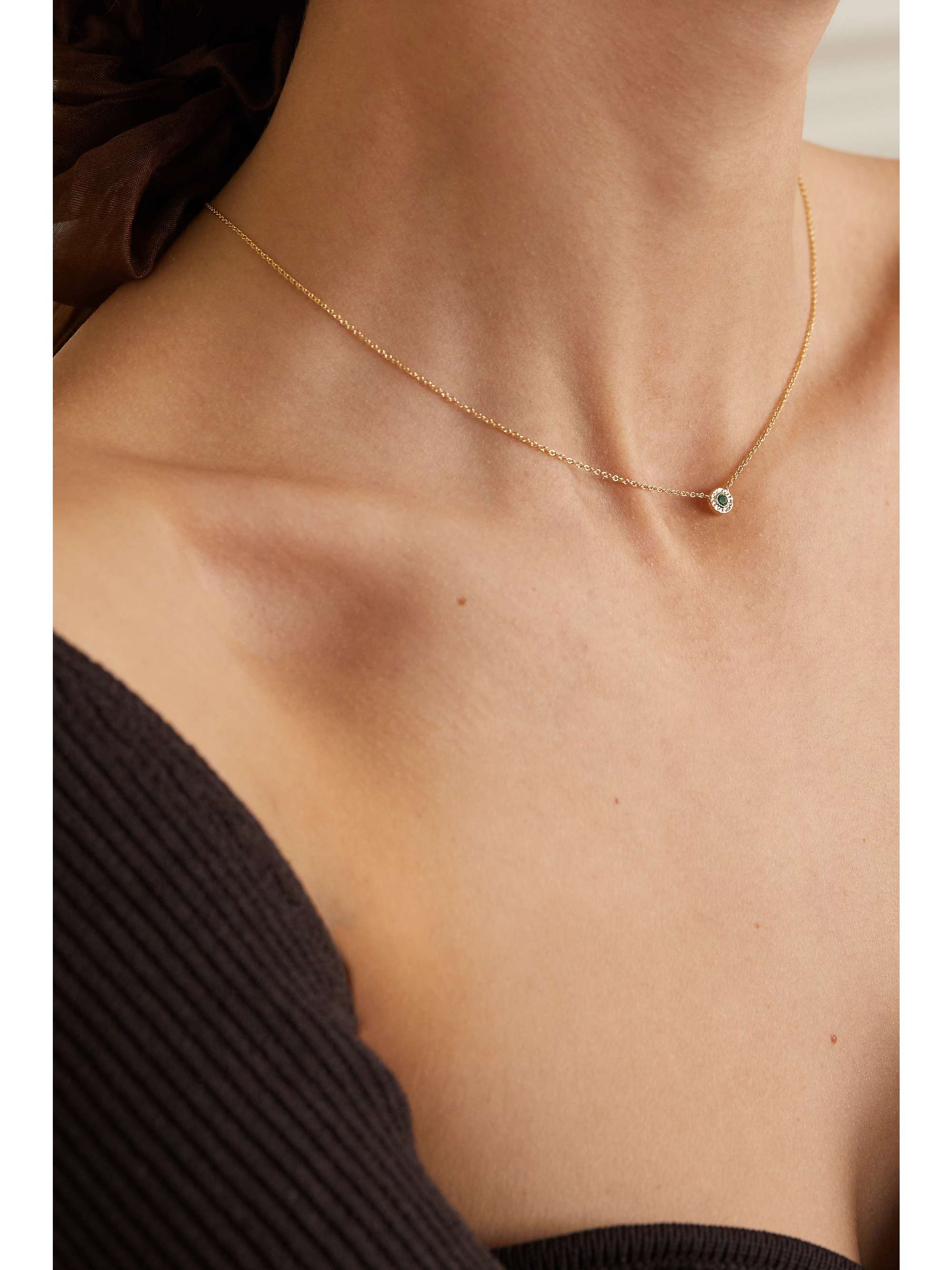 OCTAVIA ELIZABETH + NET SUSTAIN Nesting Gem 18-karat recycled gold emerald necklace