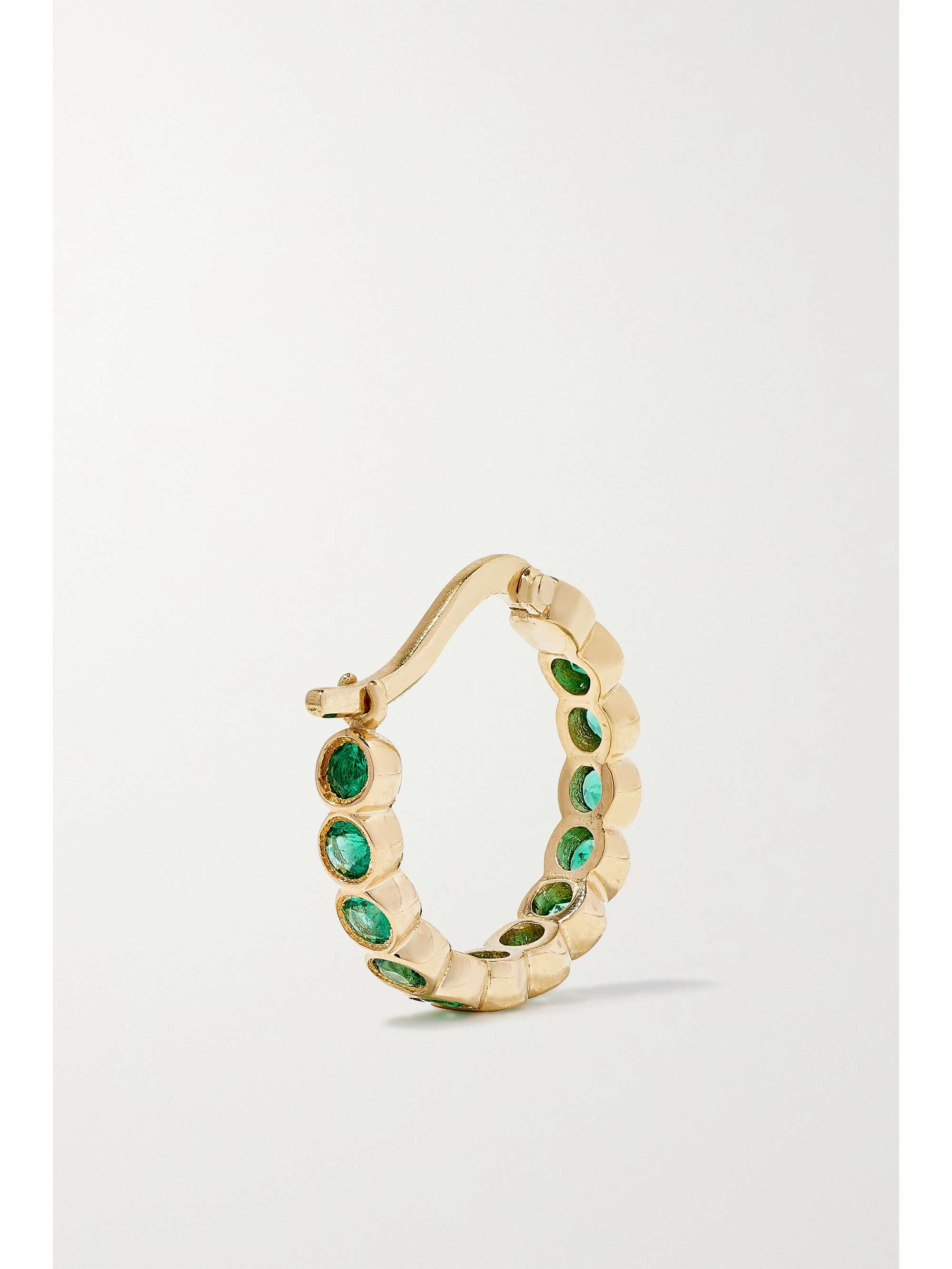 OCTAVIA ELIZABETH + NET SUSTAIN Petite Chloe recycled 18-karat gold emerald hoop earrings