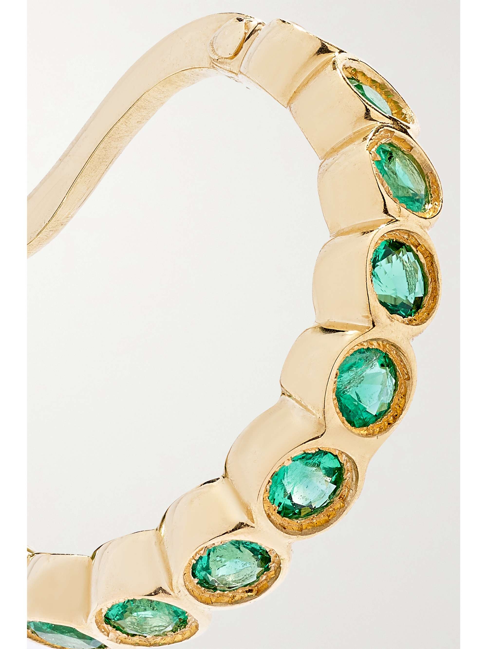 OCTAVIA ELIZABETH + NET SUSTAIN Petite Chloe recycled 18-karat gold emerald hoop earrings