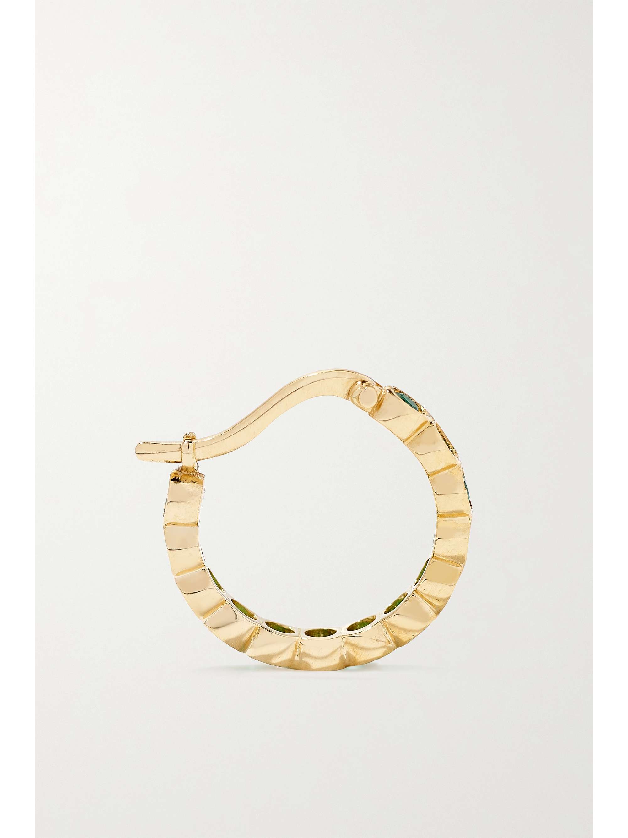 OCTAVIA ELIZABETH + NET SUSTAIN Petite Chloe recycled 18-karat gold emerald hoop earrings