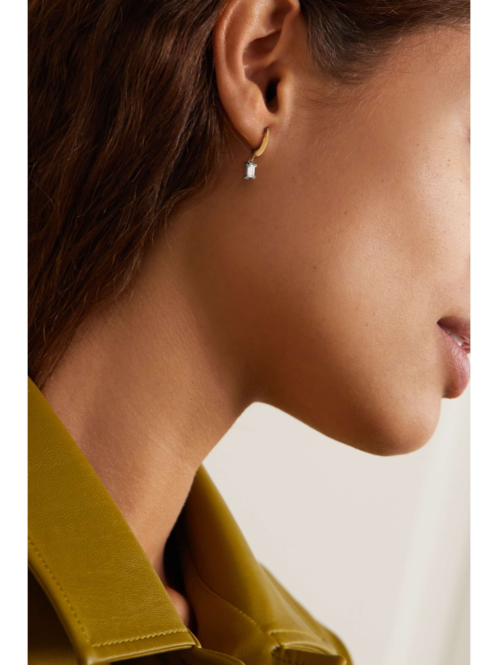 OCTAVIA ELIZABETH + NET SUSTAIN Micro Gabby recycled 18-karat gold diamond hoop earrings