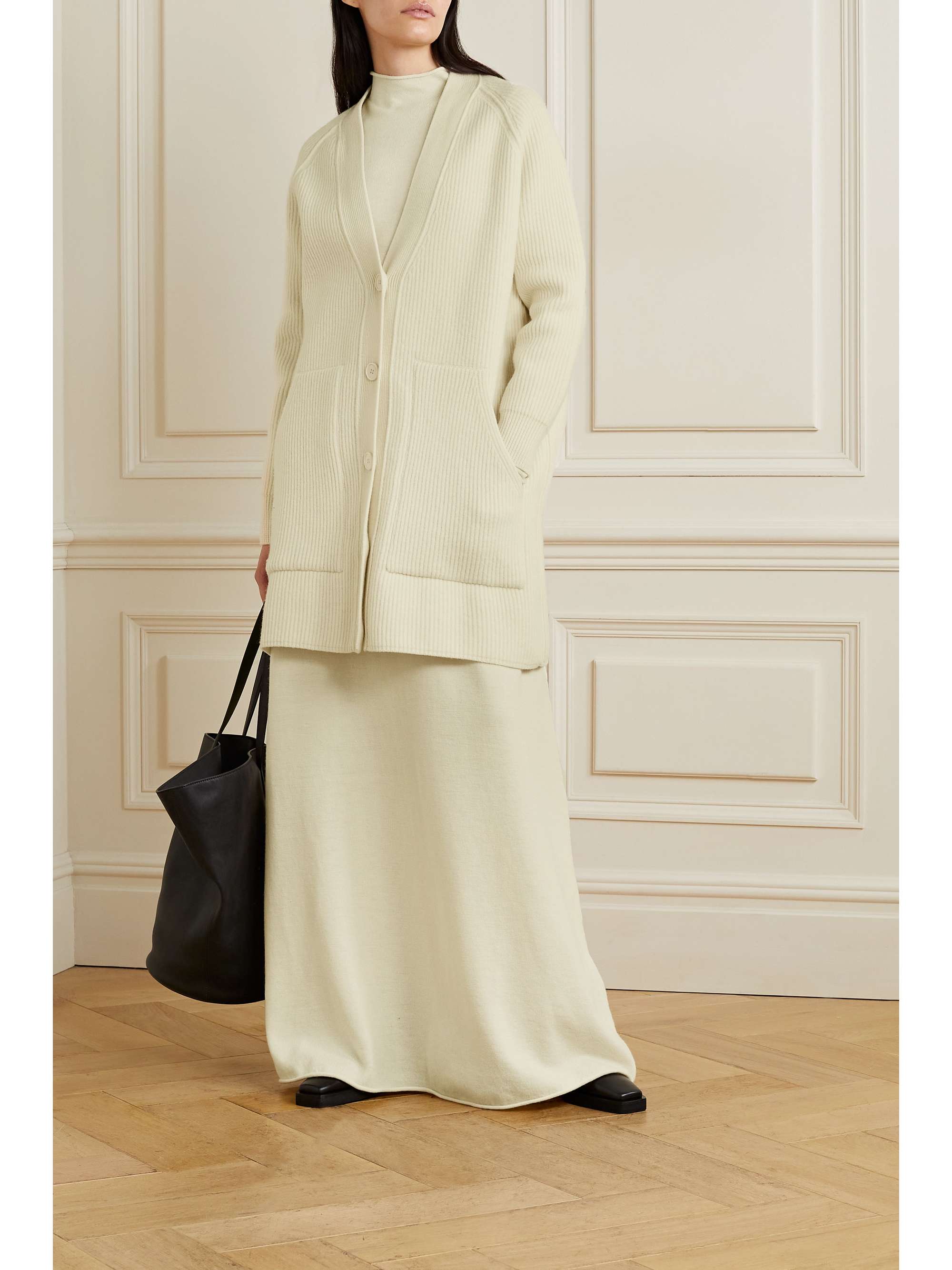 CO + NET SUSTAIN Natural World oversized ribbed wool cardigan
