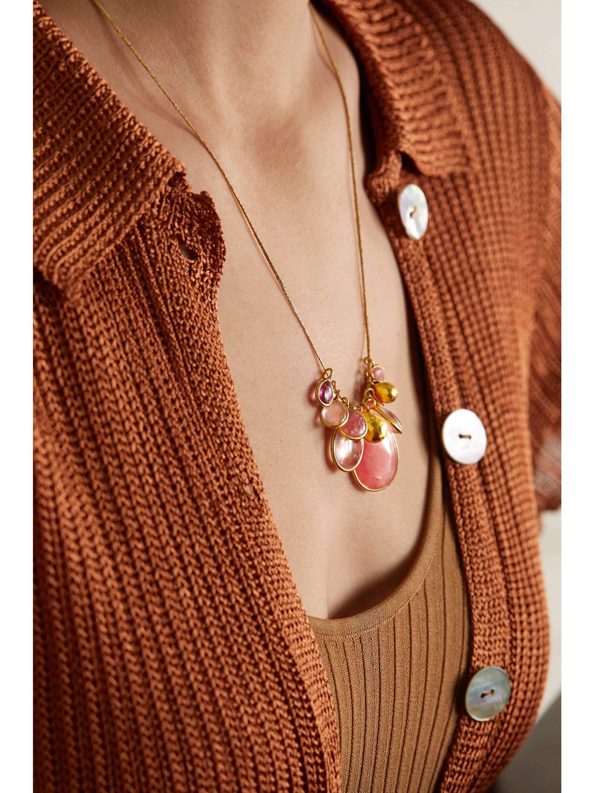 PIPPA SMALL 18-karat gold multi-stone necklace