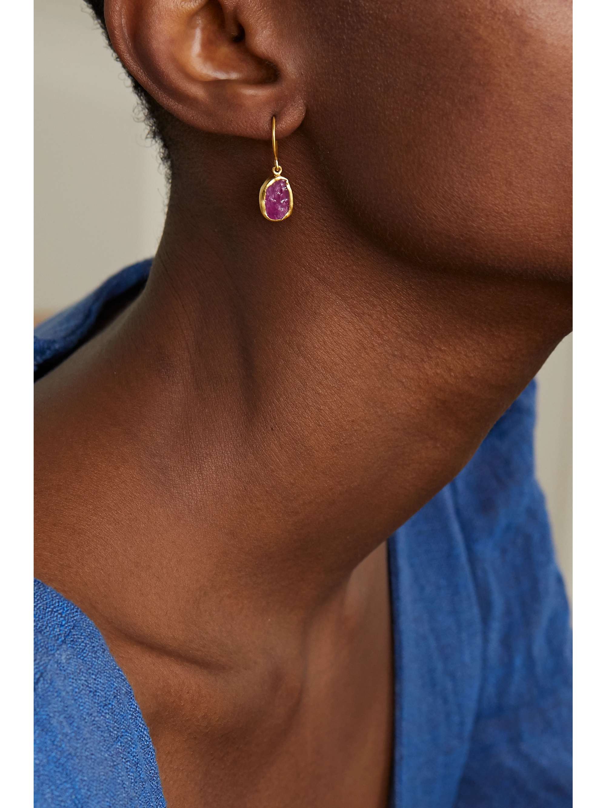PIPPA SMALL 18-karat gold ruby earrings