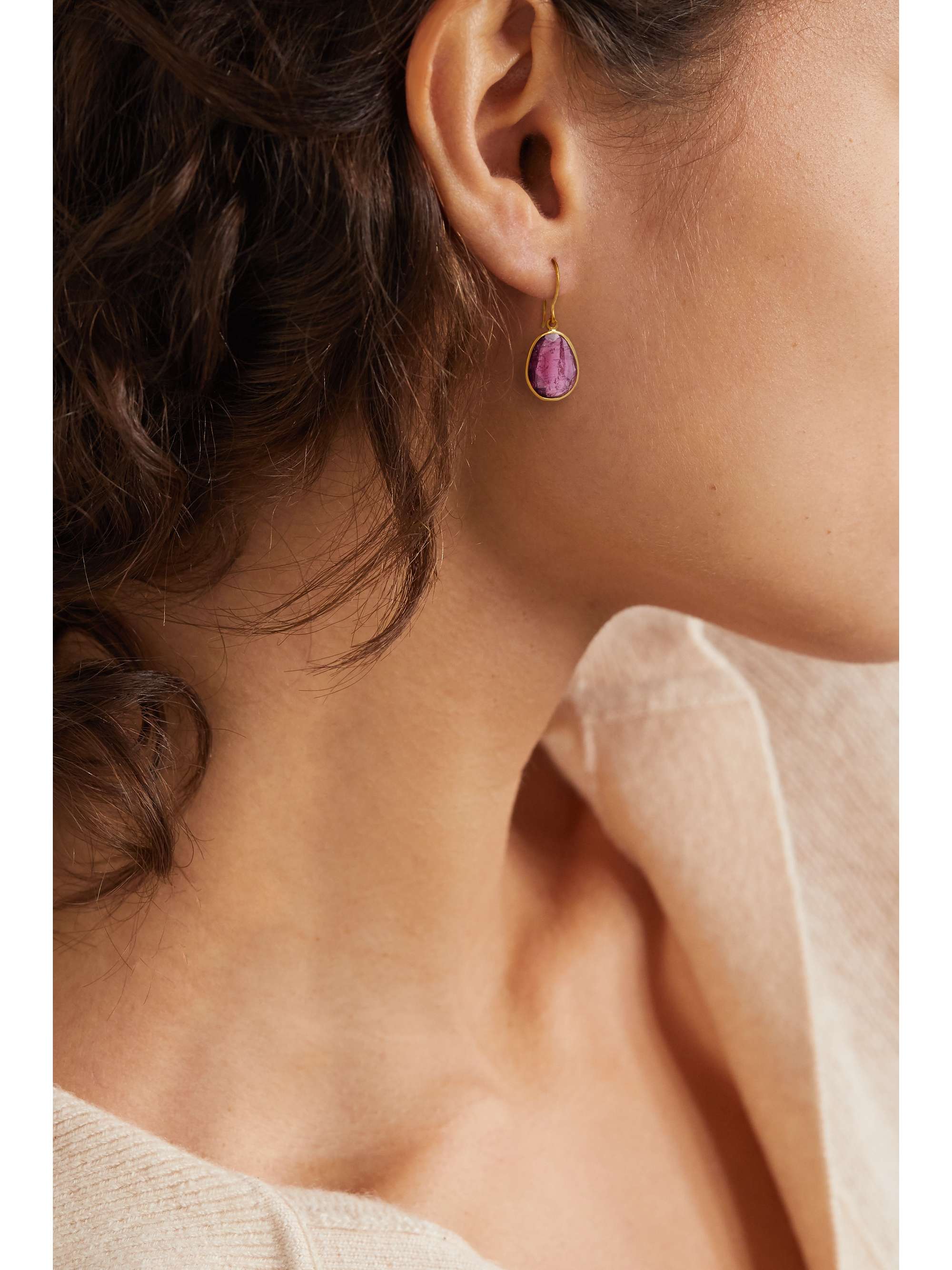 PIPPA SMALL 18-karat gold tourmaline earrings