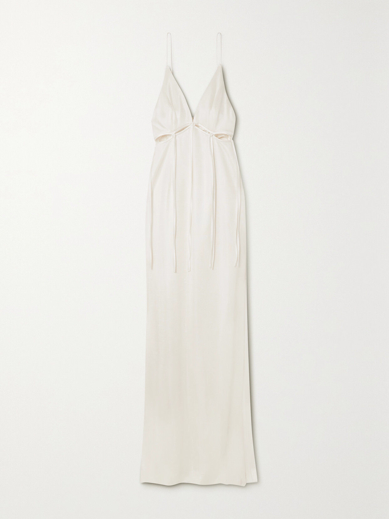 Shop Galvan Ellipse Cutout Satin-trimmed Jersey Gown In White