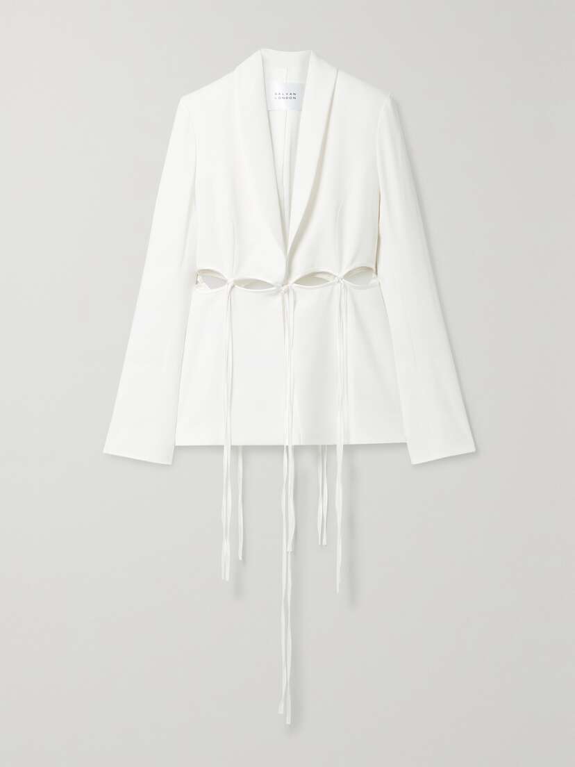 Galvan Ellipse Cutout Satin-trimmed Crepe Blazer