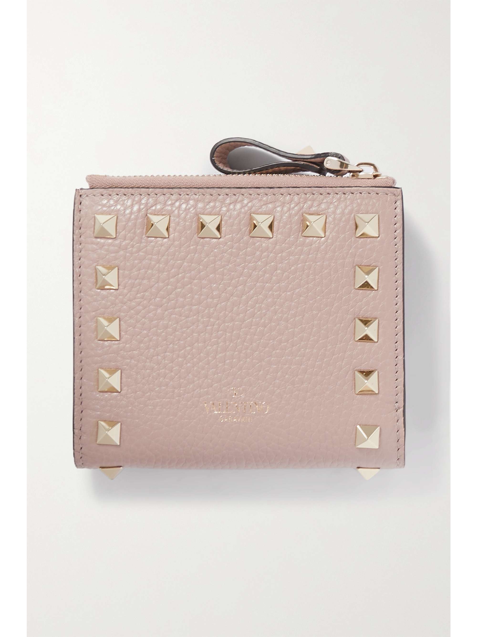 Monument Fremskridt kalender Pink Valentino Garavani Rockstud textured-leather wallet | VALENTINO |  NET-A-PORTER