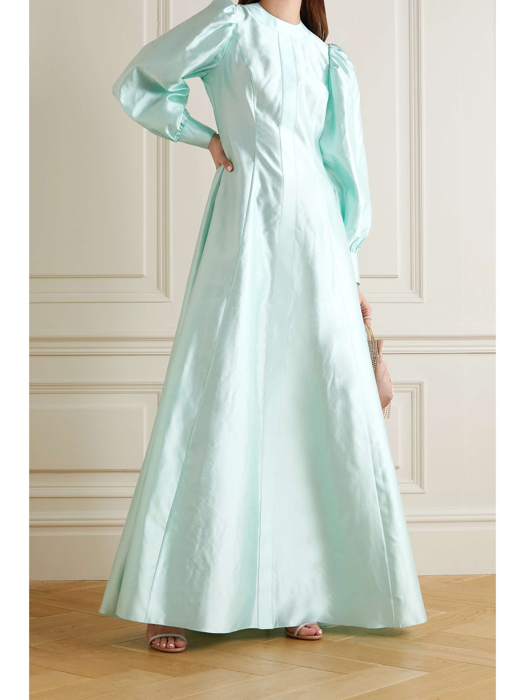 RASARIO Mikado silk-satin gown