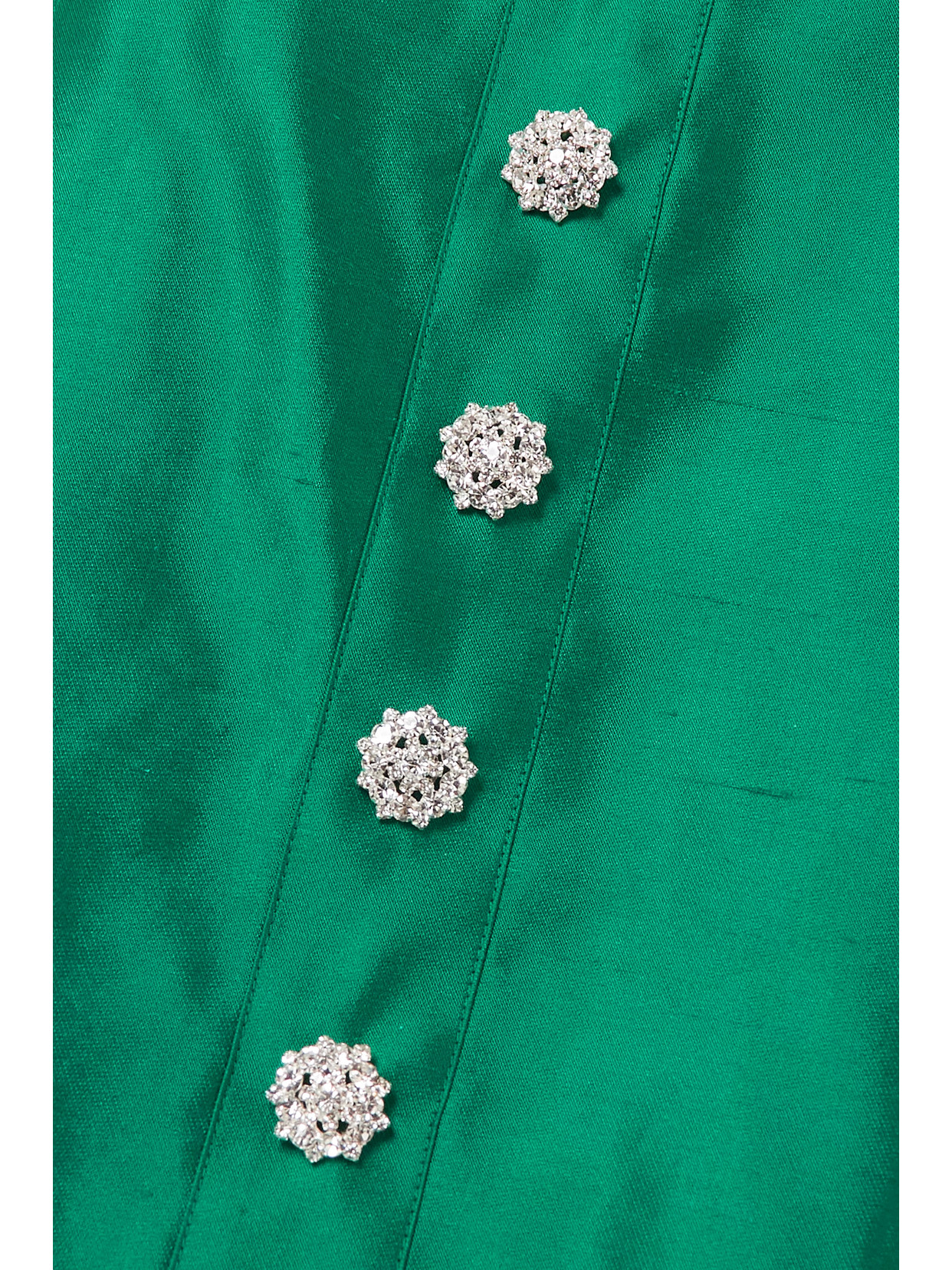 Rasario Crystal-embellished Mikado-silk Gown In Dark Green
